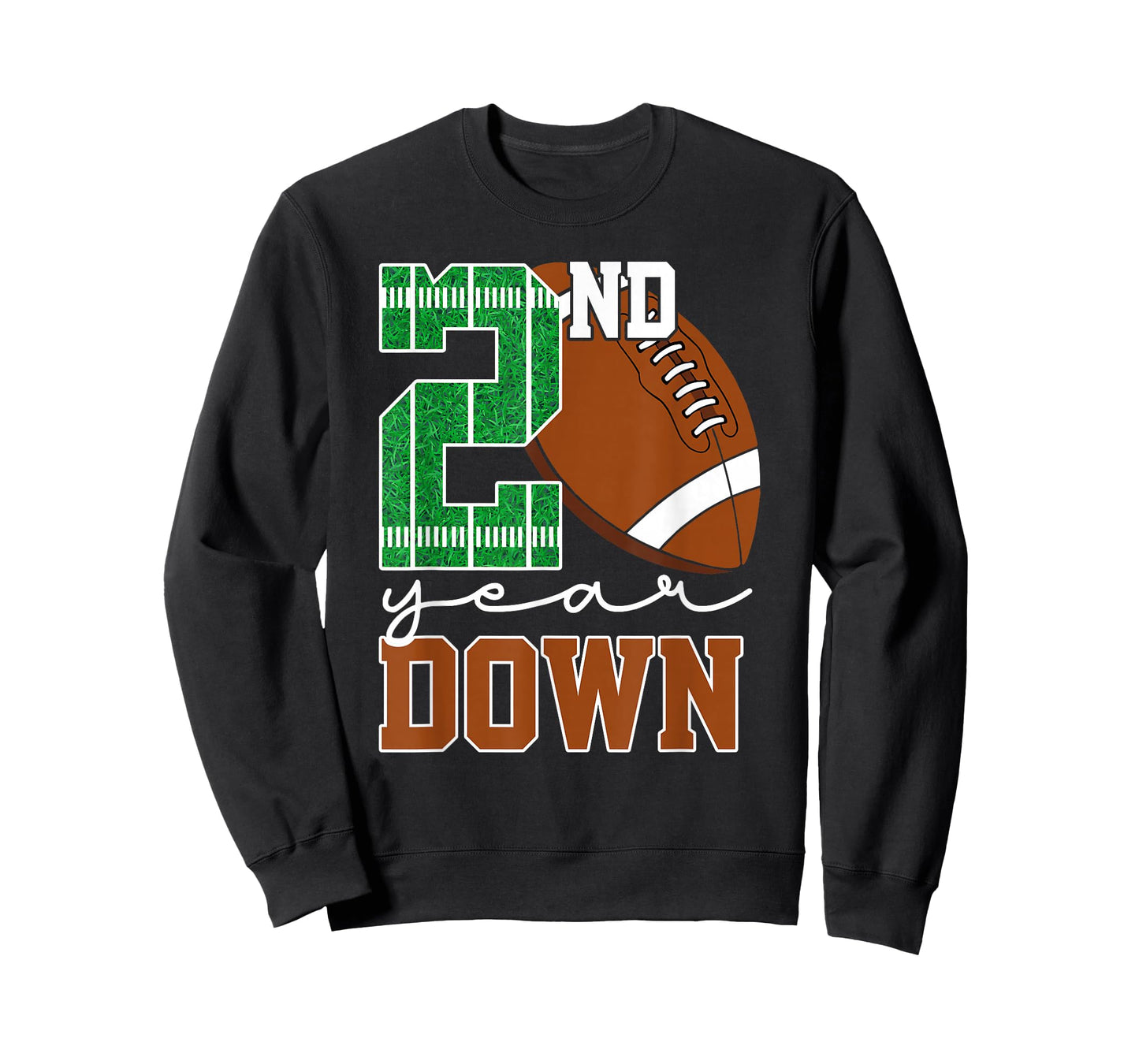Kids 2nd Year Down Football Birthday Boy Party 2 Year Old T-Shirt