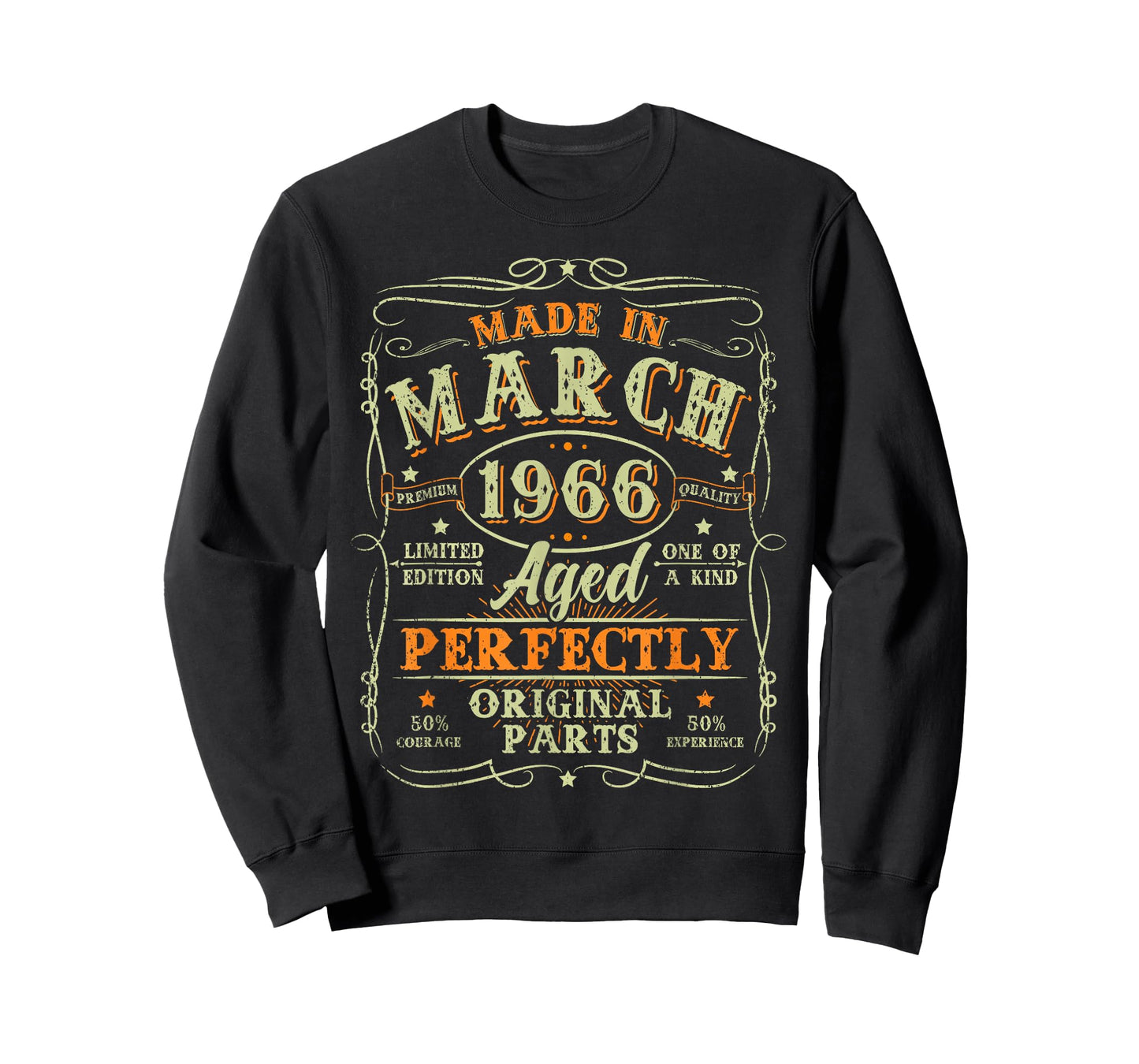 60 Years Old Men Made in March 1966 Vintage 60th Birthday T-Shirt