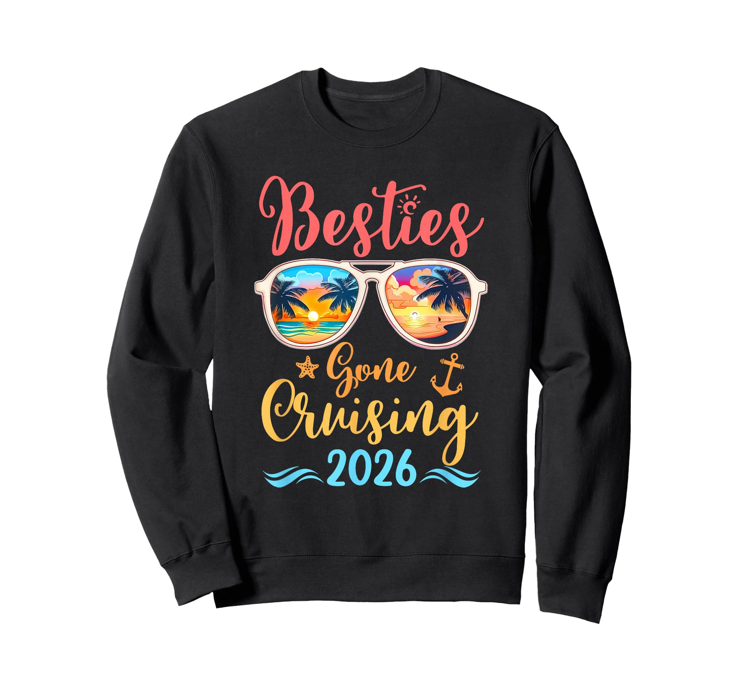 Funny Cruising Friends Squad 2026 Besties Gone Cruising T-Shirt