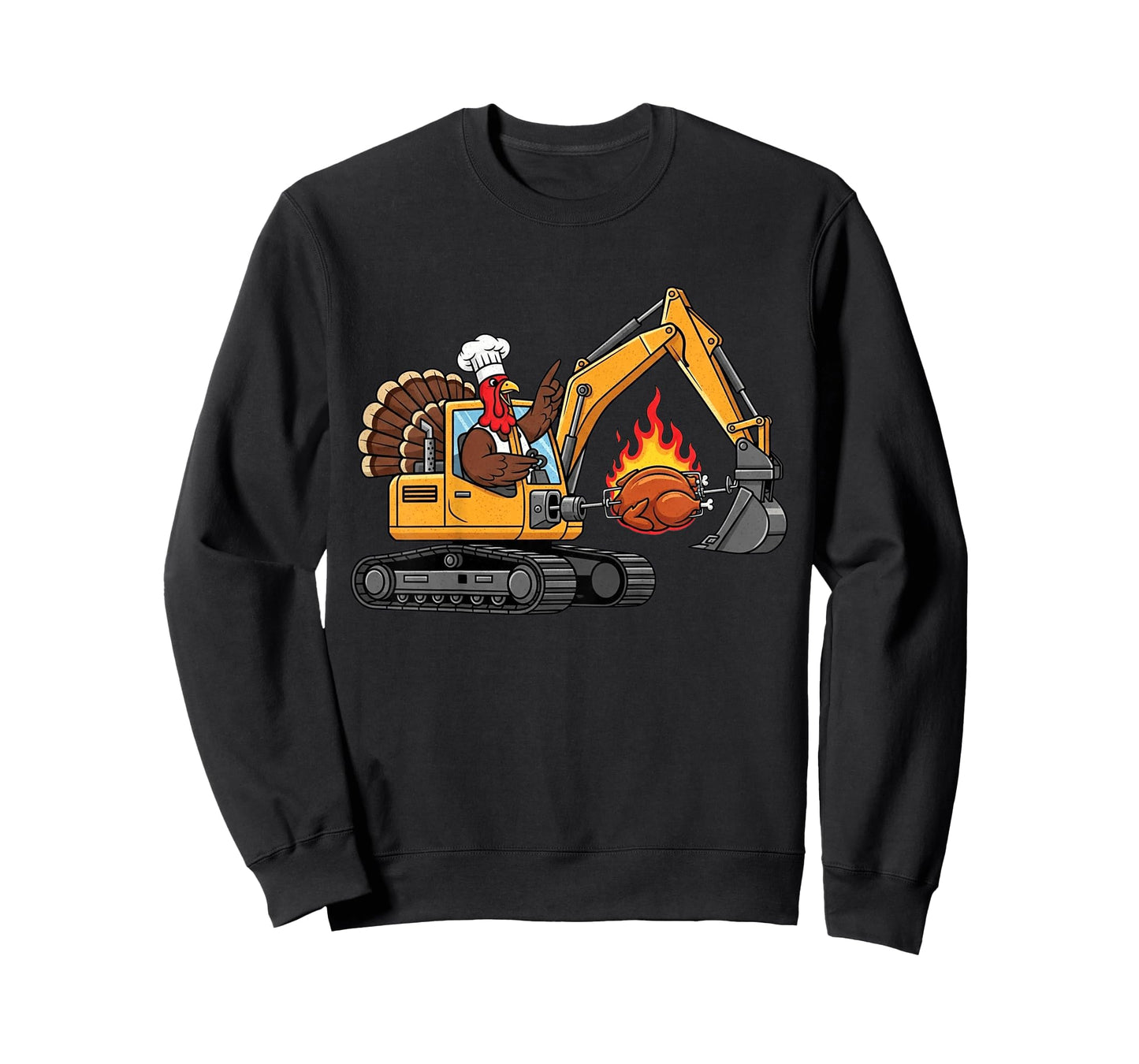 Excavator Turkey Chef Funny Boys Thanksgiving T-Shirt