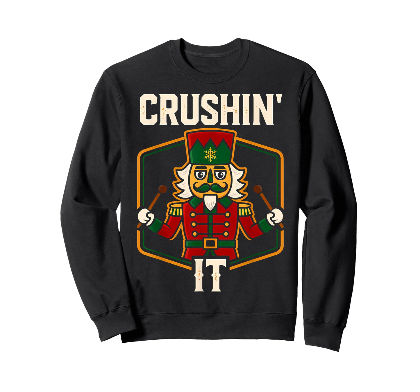Vintage Nutcracker Crushing It Funny Xmas PJs Men Women Kids T-Shirt