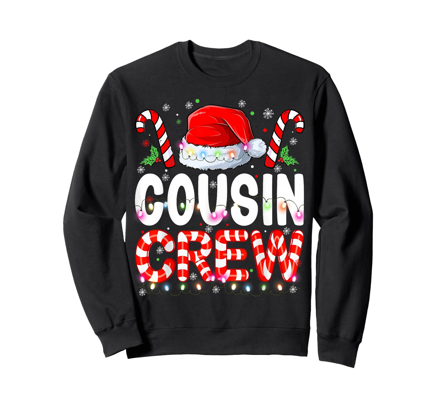 Cousin Crew Christmas Candy Cane Santa Kid Boy Girl Xmas Pjs T-Shirt