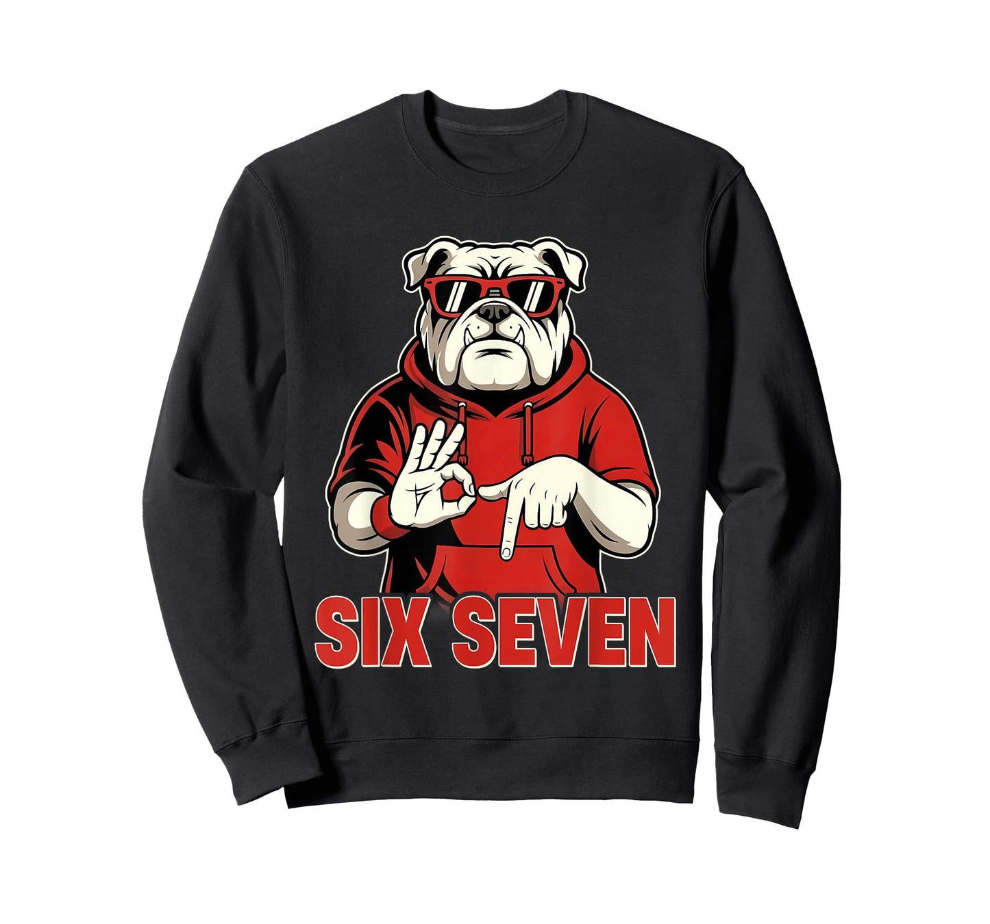 Funny Six Seven Bulldog 67 Meme Gift for Men Women Kids Boy T-Shirt