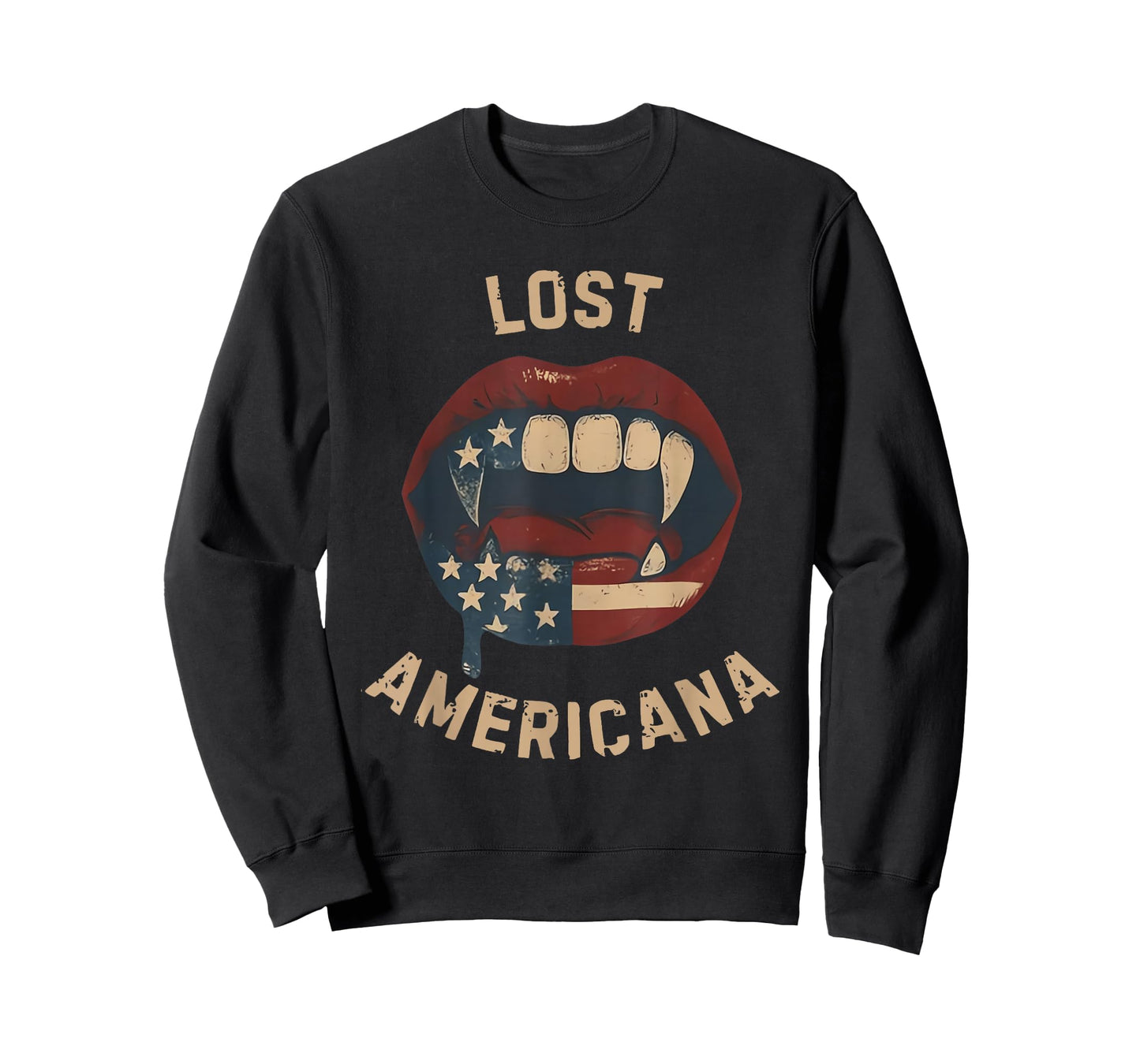 Lost Americana Vintage Vampire Patriotic Retro USA T-Shirt