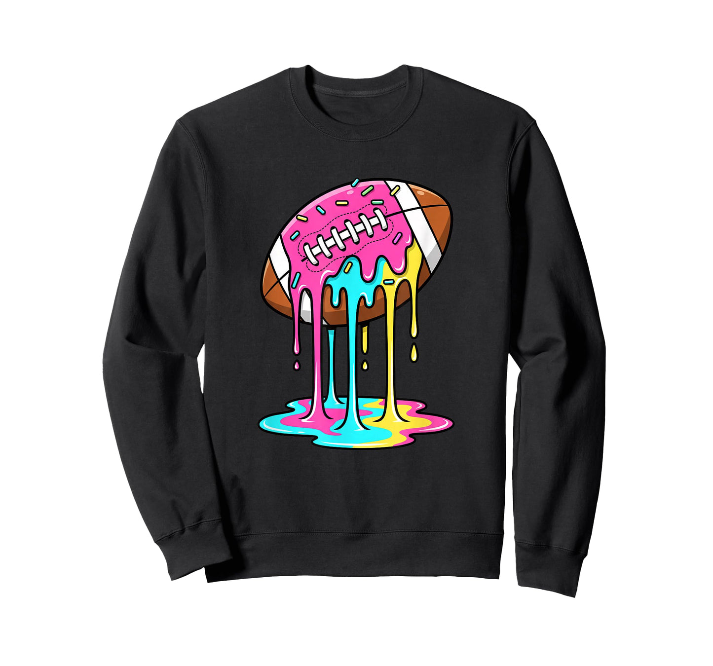 Melting Donut Football with Sprinkles Kids Dessert Sports T-Shirt