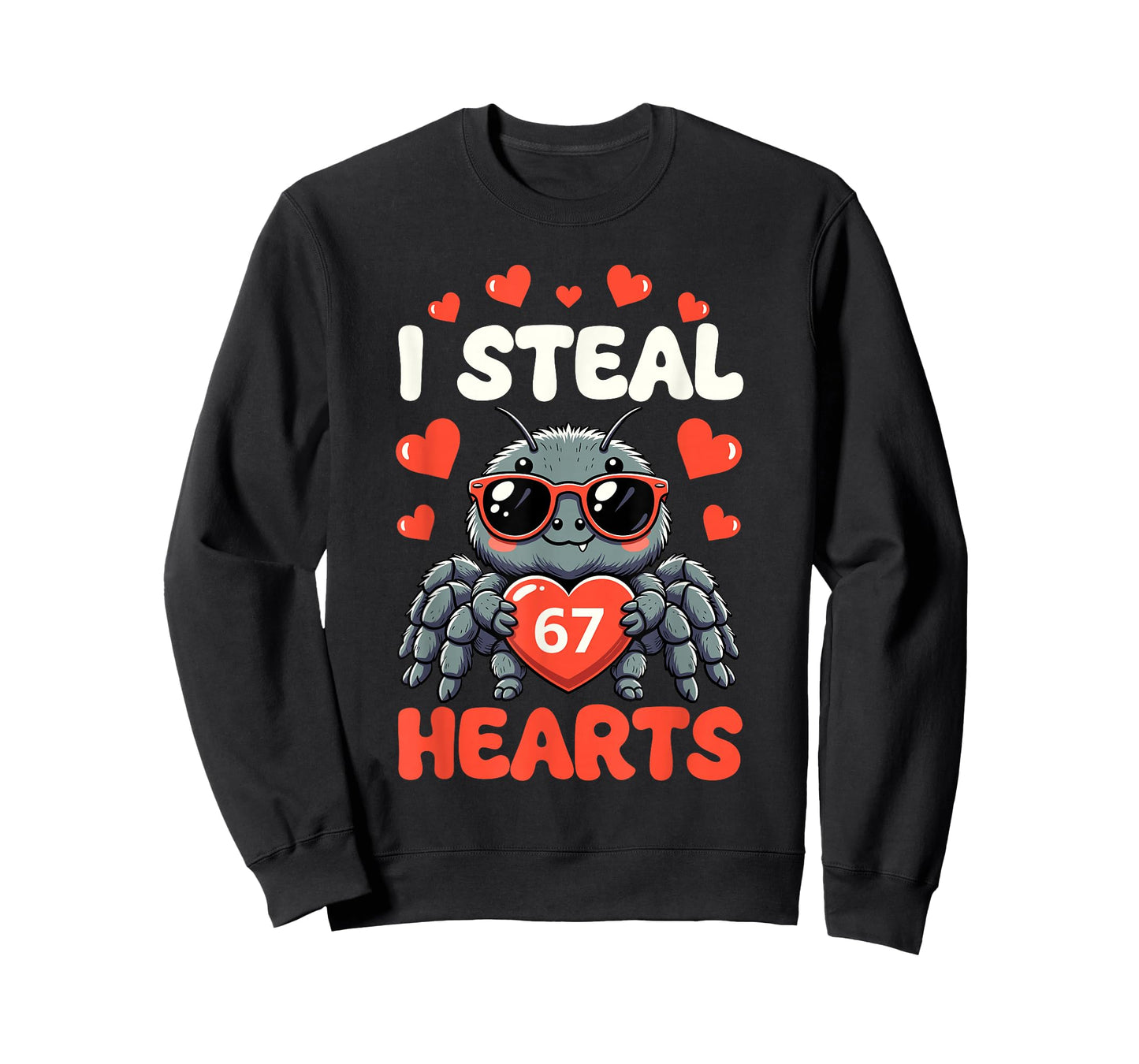 I Steal Hearts Spider 6 7 Meme Valentine's Cute Gen Alpha T-Shirt