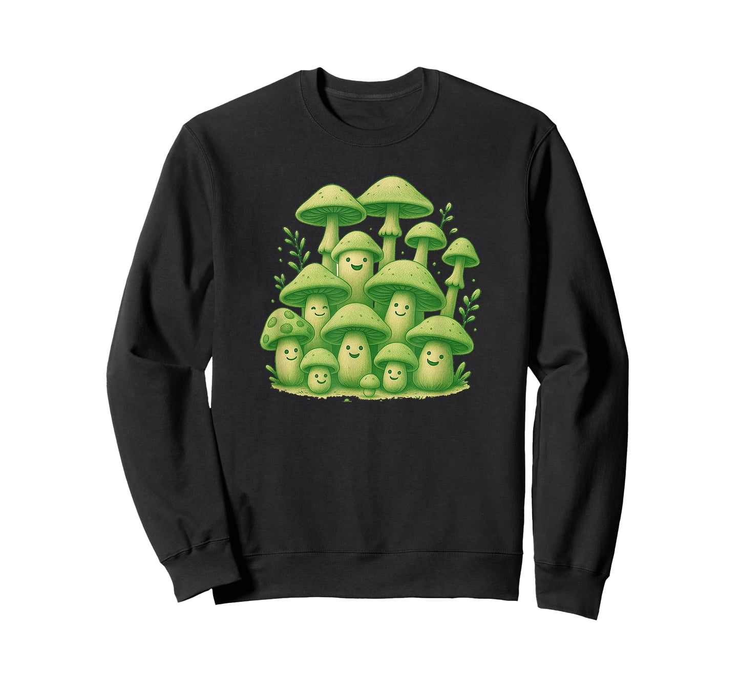 Smiling Mushroom Gang - Funny Forest Vibes Design T-Shirt