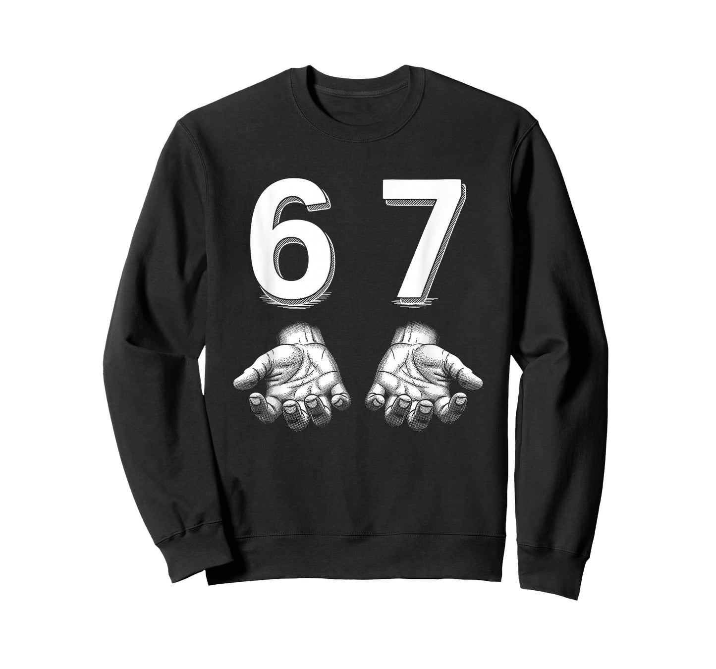 Funny Six Seven 67 Meme Gen Alpha Slang Hands T-Shirt