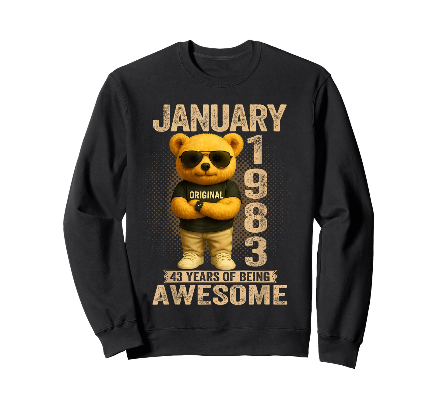 43 Year Old January 1983 Teddy Bear 43rd Birthday Men Women T-Shirt