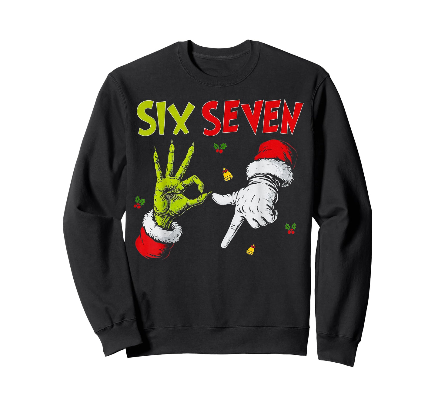 Six Seven Santa Hand Funny Viral Meme 67 Theme 6 7 Christmas T-Shirt