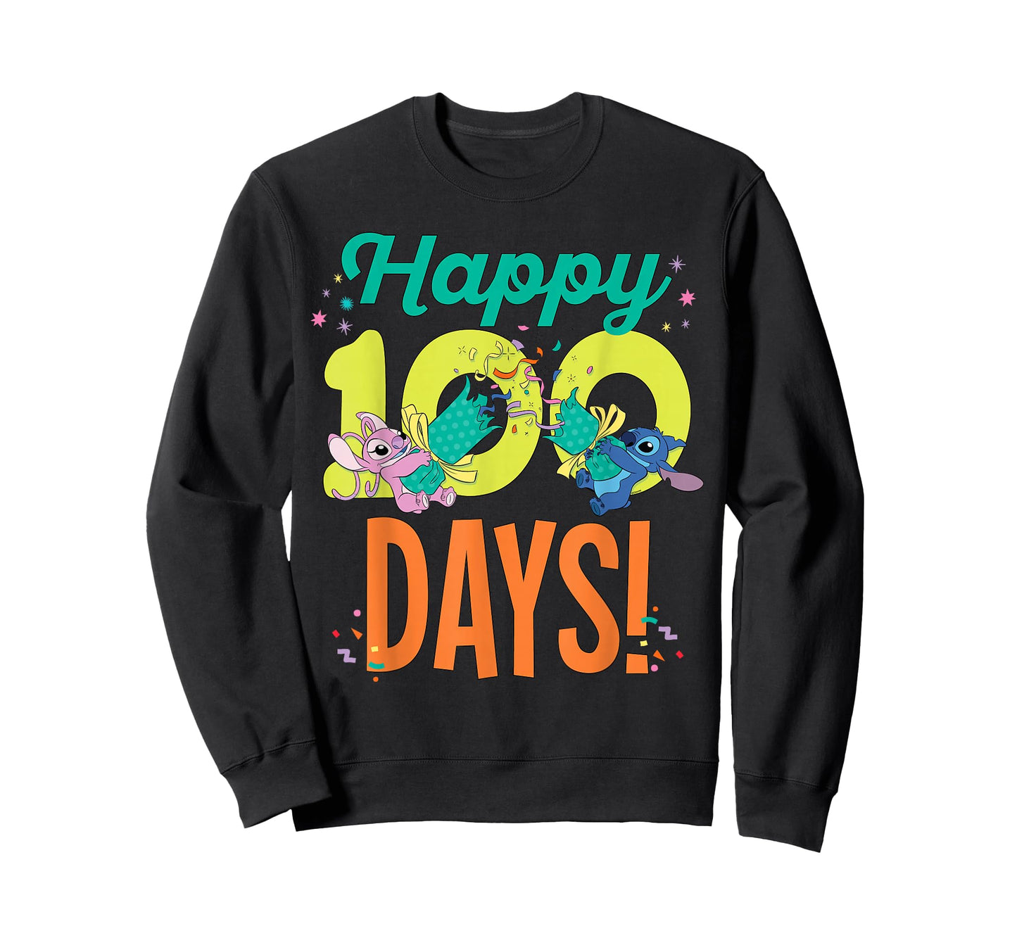 Disney Stitch & Angel Happy 100 Days of School 100th Day T-Shirt