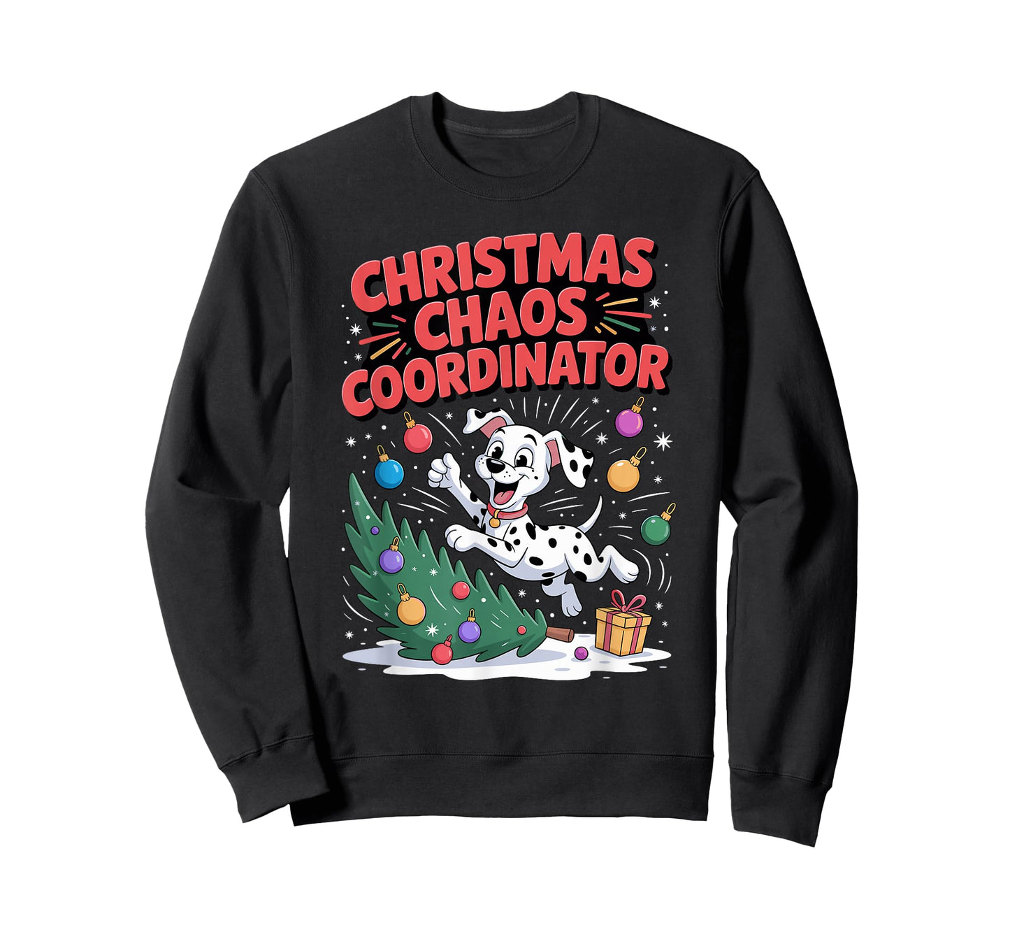 Christmas Chaos Coordinator Xmas Puppy Funny Dalmatian T-Shirt