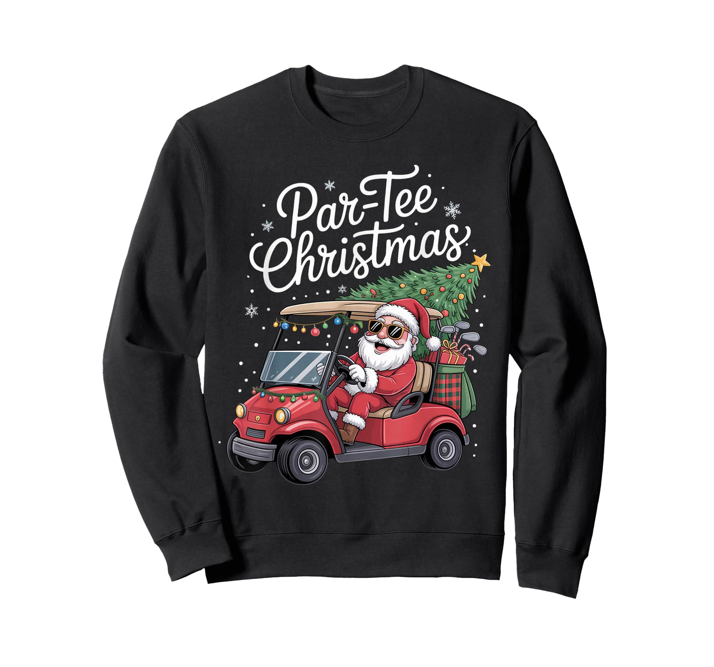 Par-Tee Christmas Golf Cart Holiday Design T-Shirt