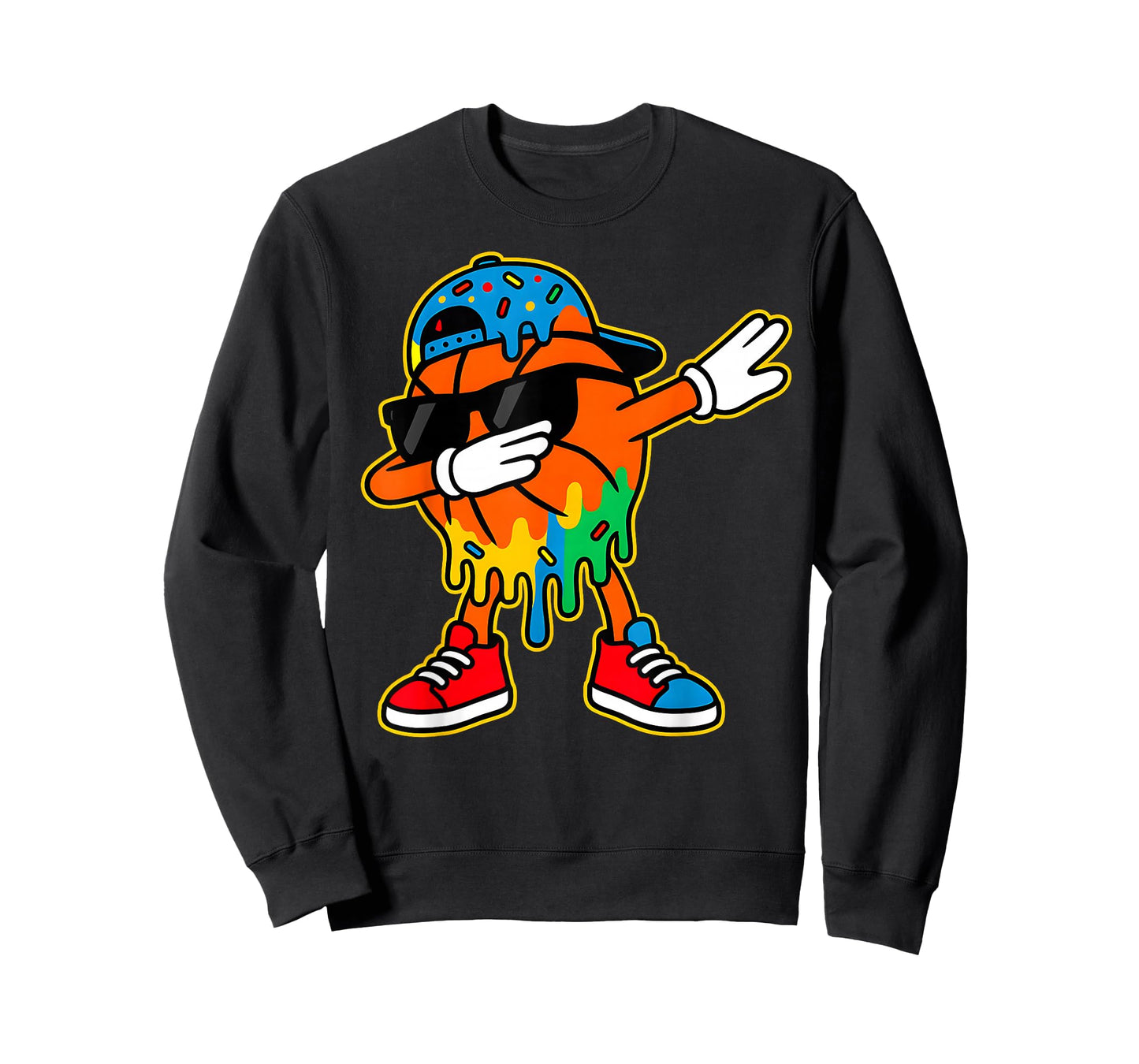 Dabbing Basketball Ice Cream Drip Boys Basketball Stuff T-Shirt