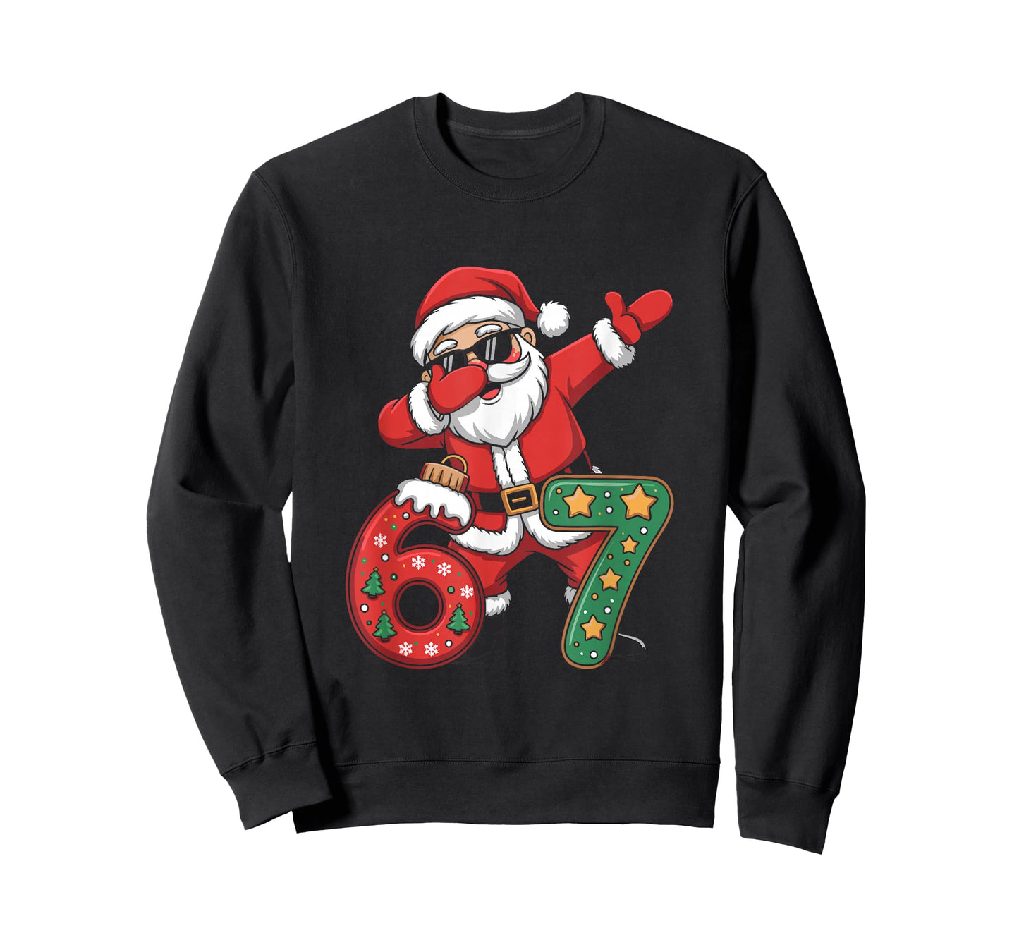 Funny Six Seven 6 7 Meme Santa Dab Christmas Dabbing T-Shirt
