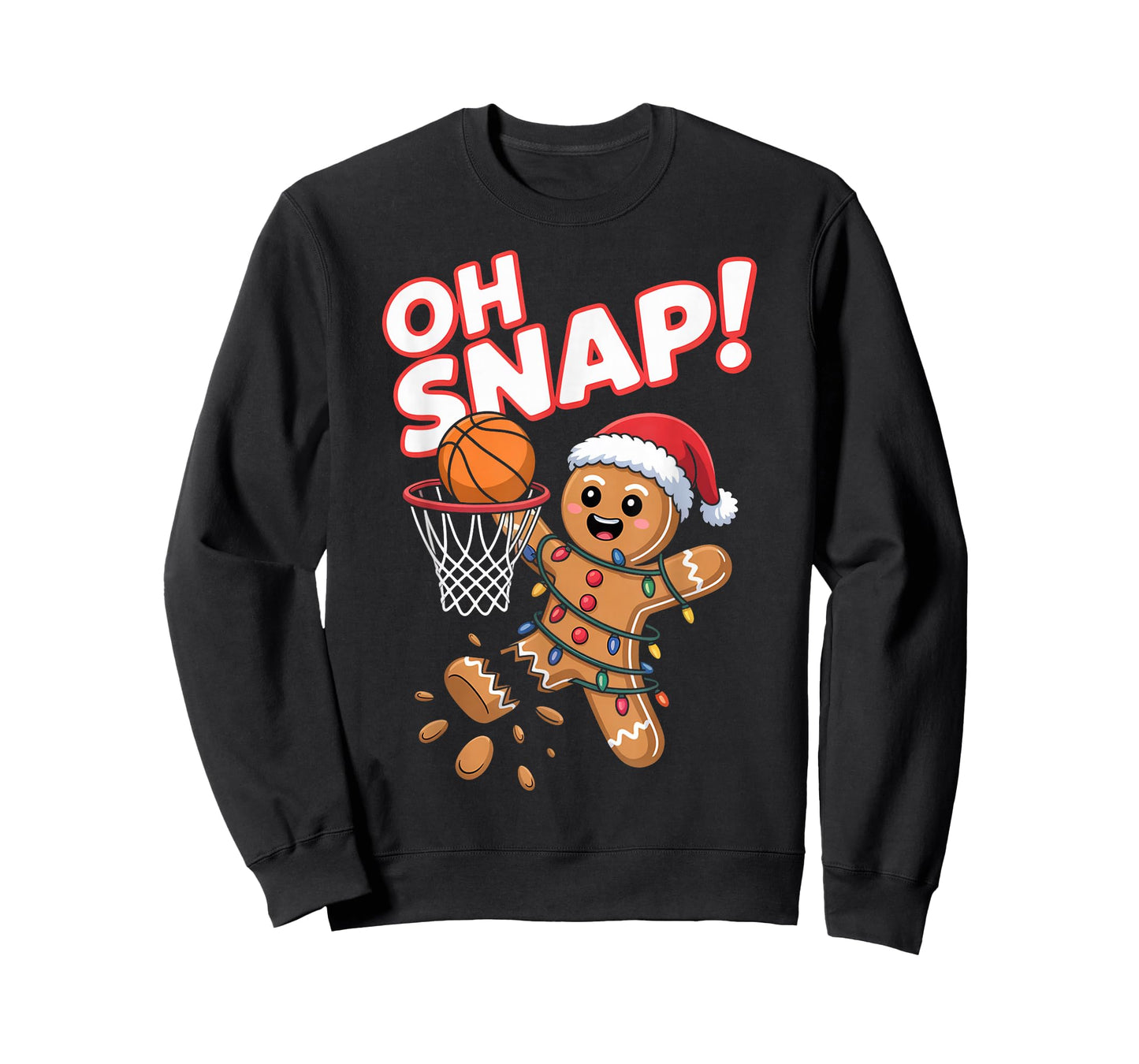Oh Snap! Gingerbread Man Funny Xmas Basketball T-Shirt