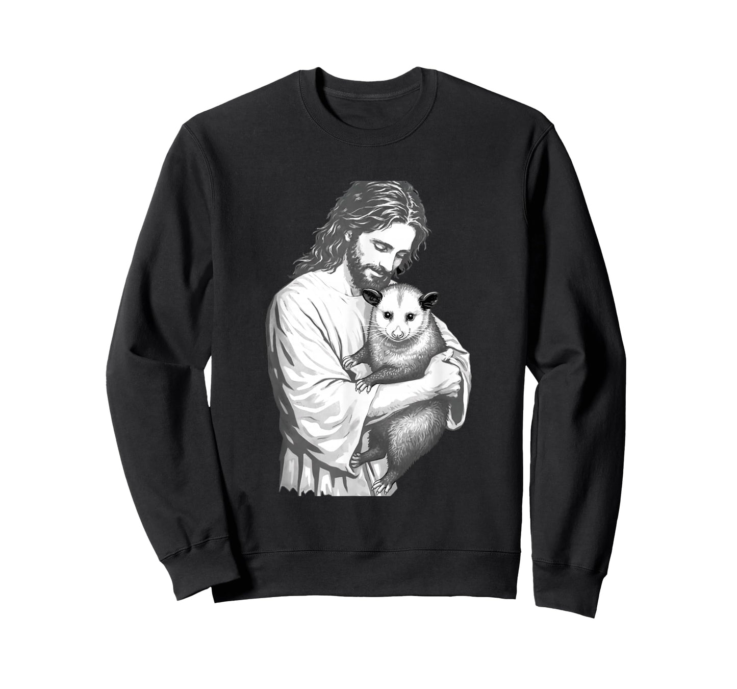 Funny Jesus Opossum Christian Faith Animal Art Graphic T-Shirt