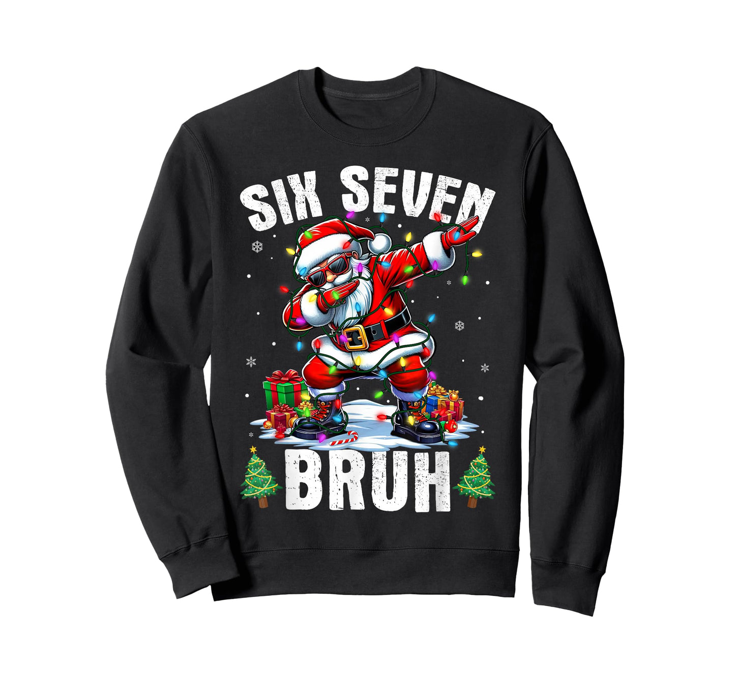 Bruh 67 Six Seven Santa Dabbing Christmas Shirts Boys Kids T-Shirt