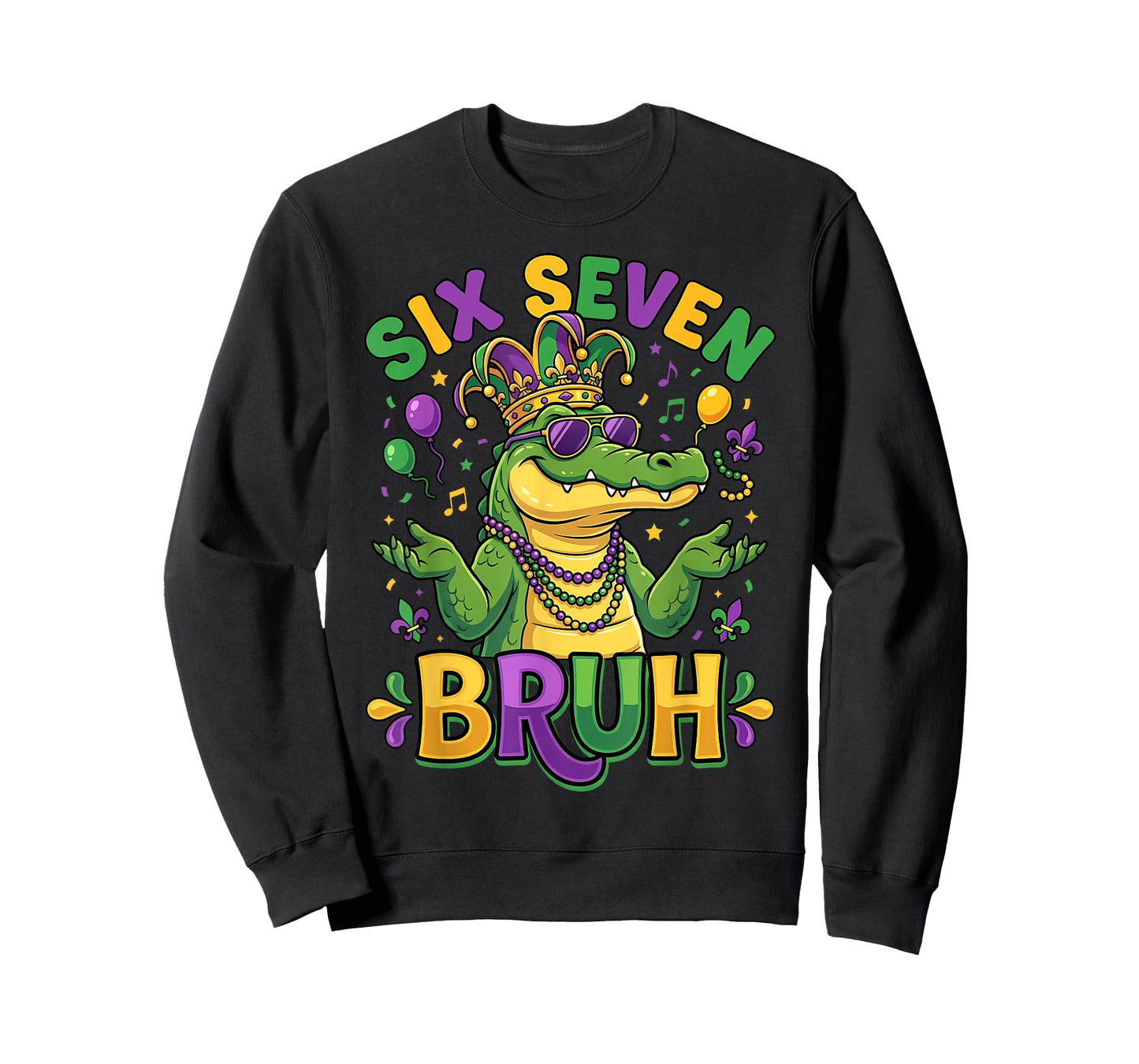 Bruh 67 Mardi Gras Alligator Six Seven Boys Girls Kids T-Shirt