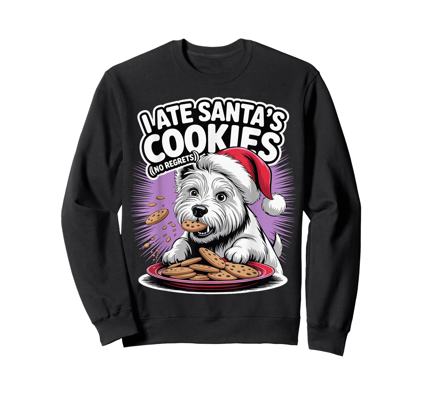 I Ate Santas Cookies Christmas West Highland White Terrier T-Shirt