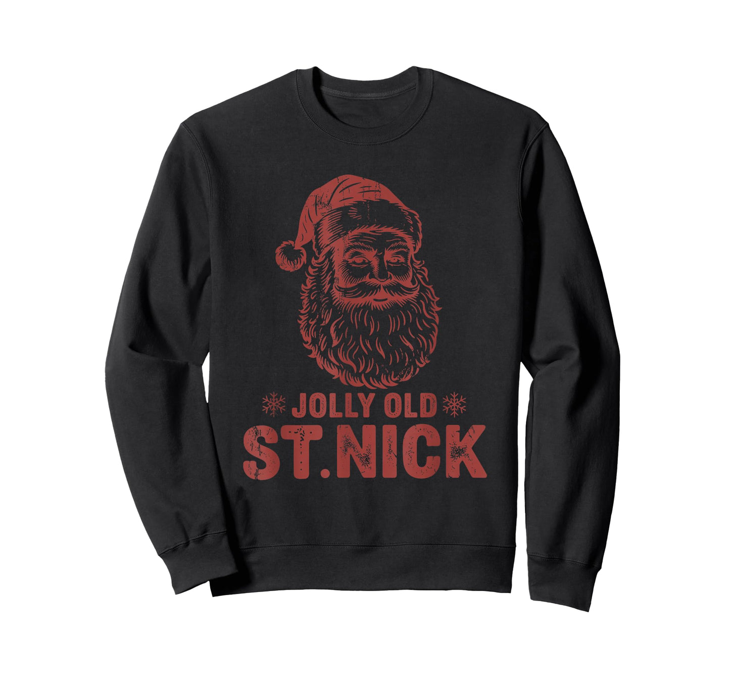 Jolly Old St Nick Santa Claus Vintage Christmas T-Shirt