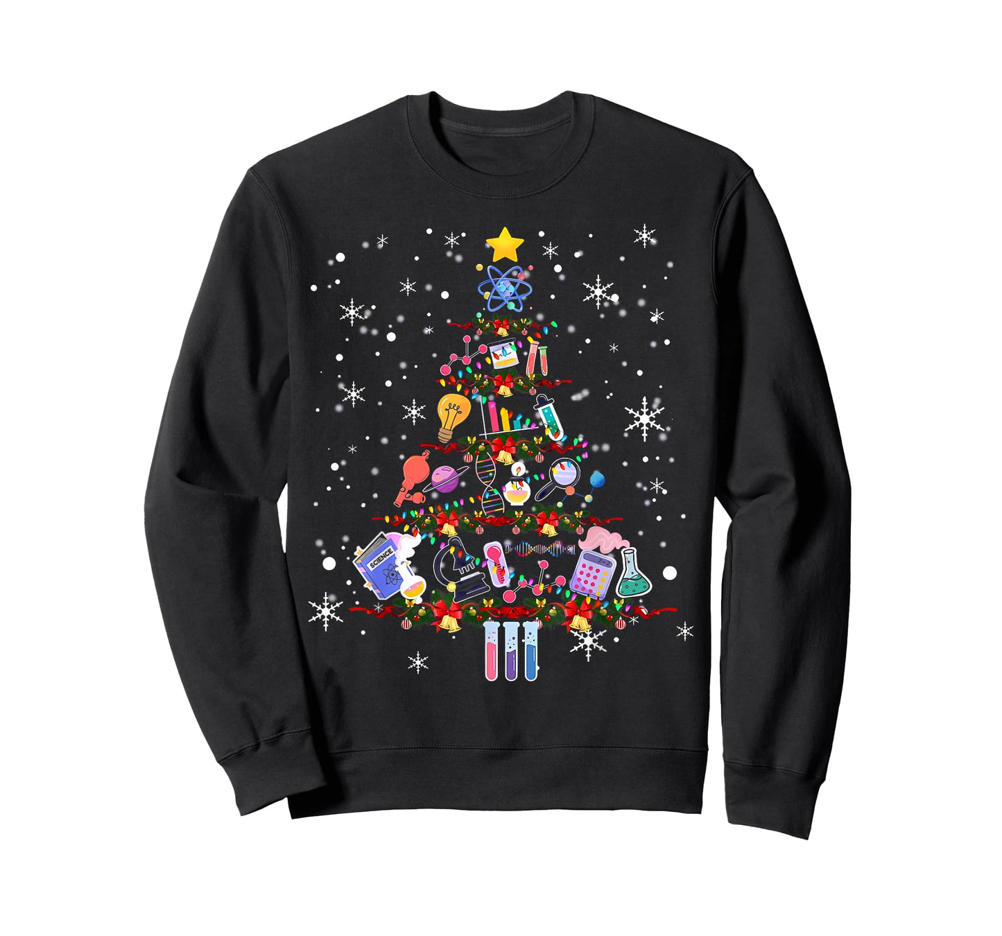Science Christmas Lights Scientist Chemistry Lab Tech Xmas T-Shirt