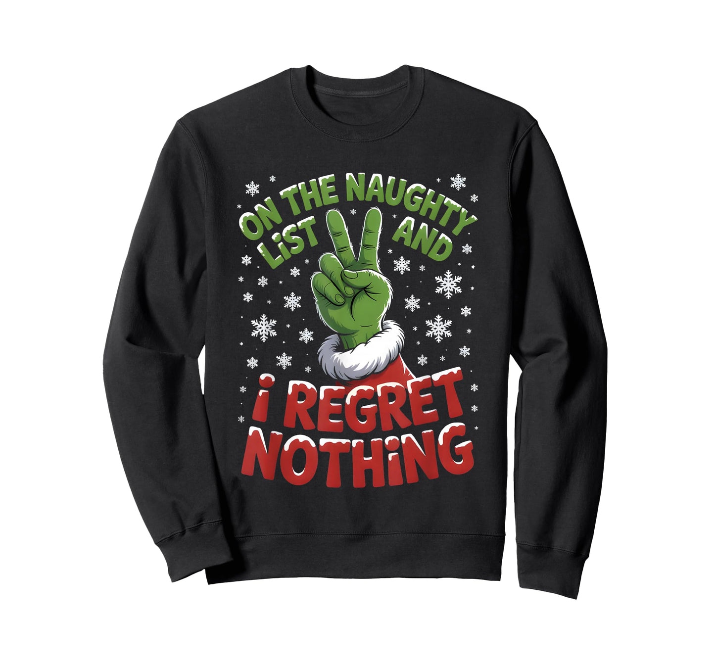 Christmas On Naughty List Regret Nothing Xmas T-Shirt