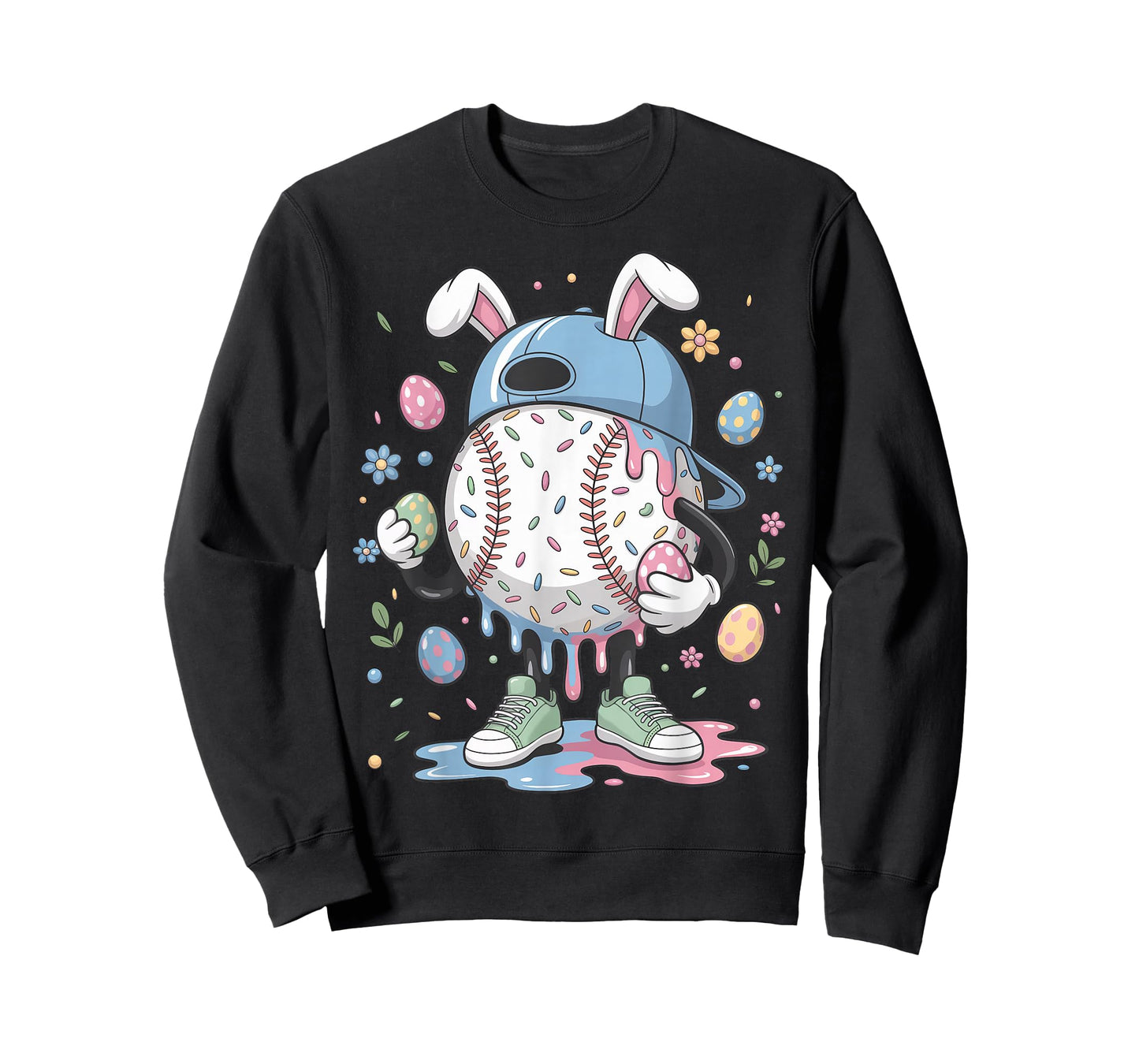 Easter Baseball Drip Easter Bunny Boys Women T-Shirt
