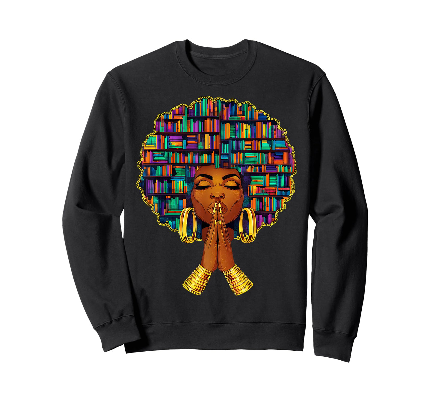 Black History Month Afro Women Book Lover Librarian Teacher T-Shirt
