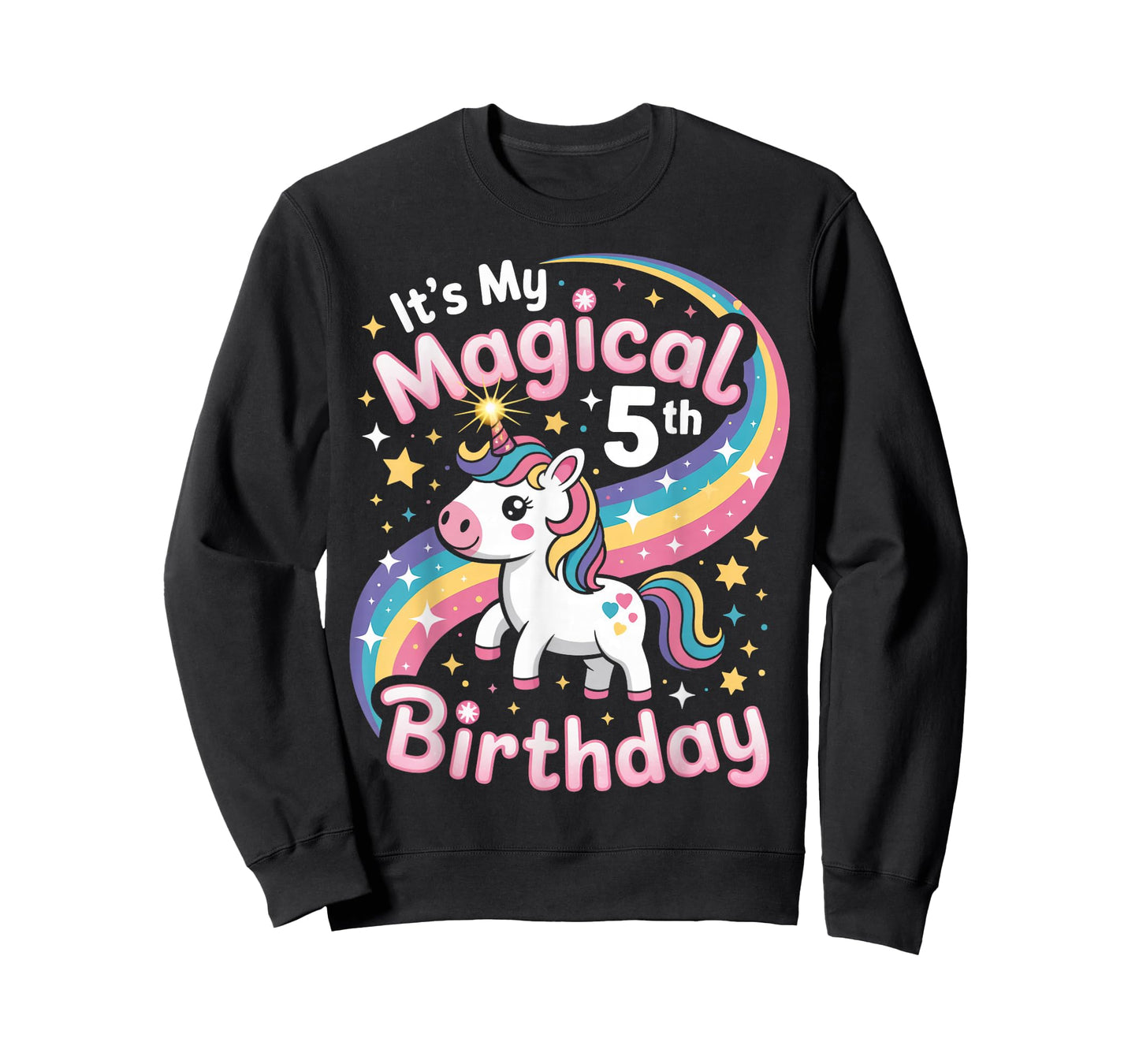It's My Magical 5th Birthday 5 Years Old Unicorn Birthday T-Shirt