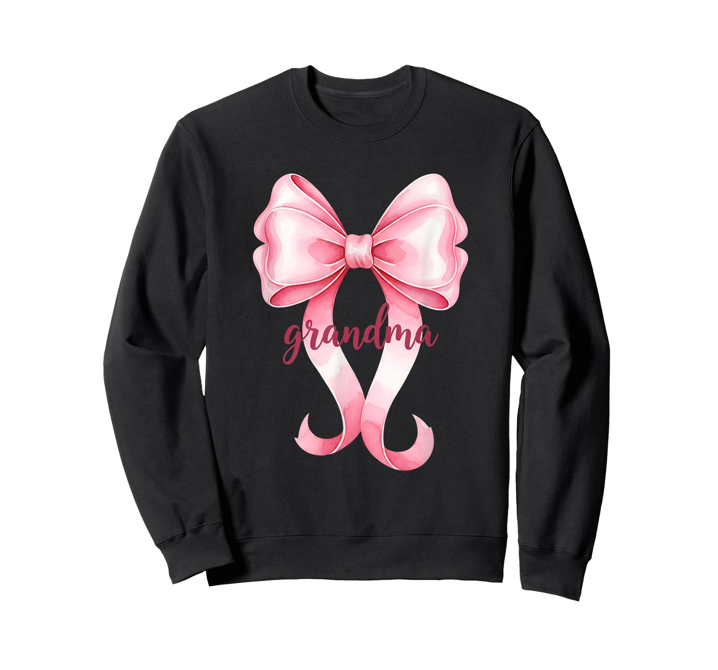 Grandparent Grandma Pink Bow Script Design T-Shirt