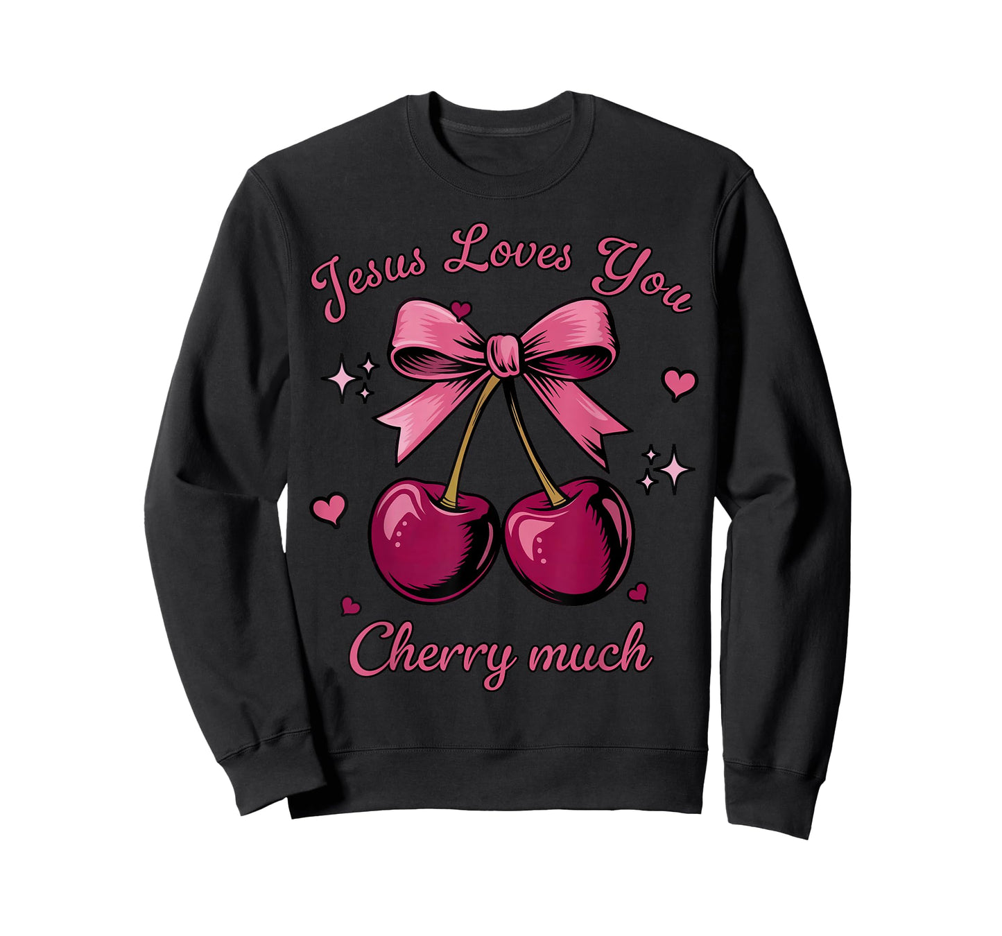 Jesus Loves You Cherry Much Coquette Bow Christian Valentine T-Shirt