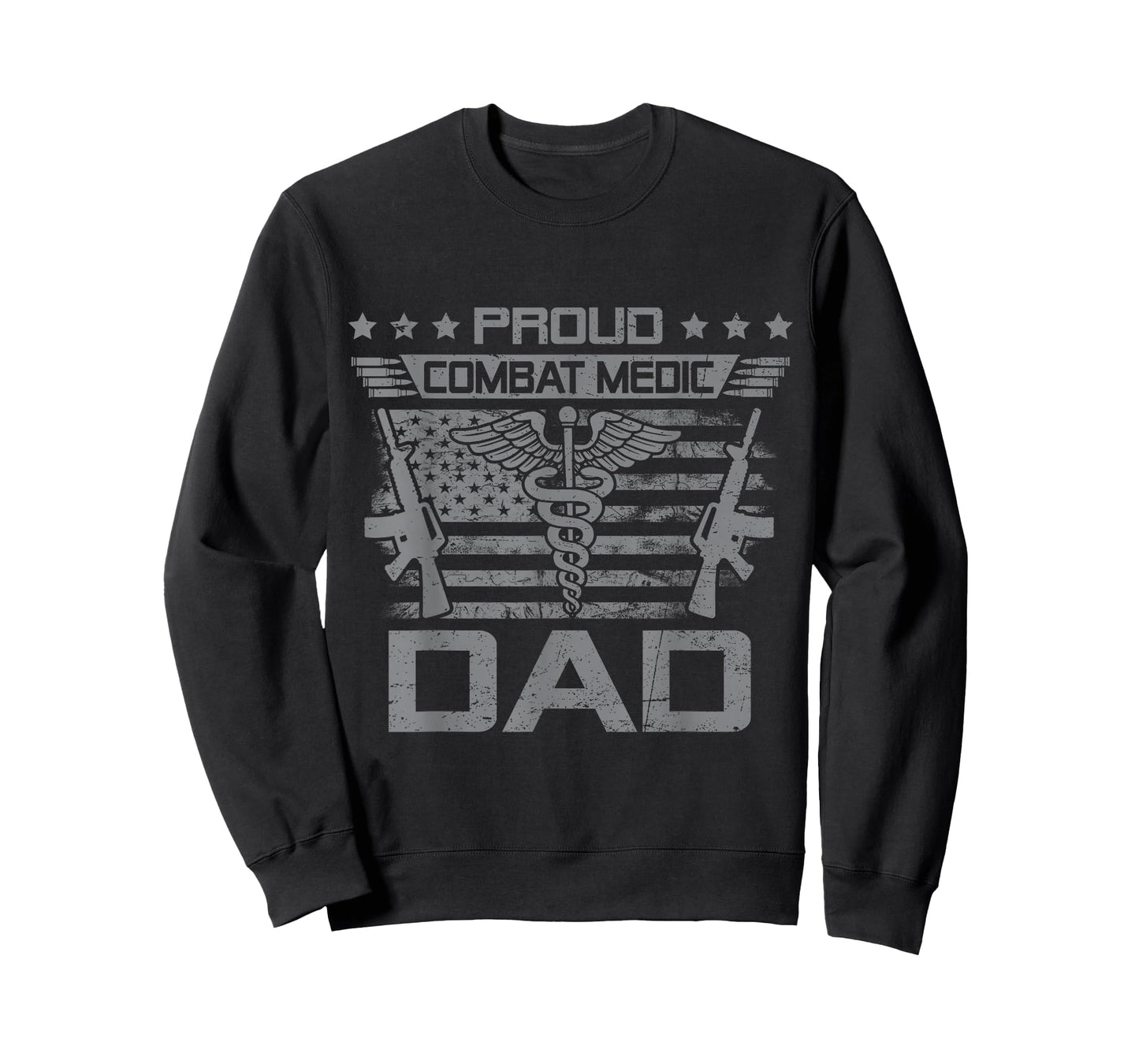 Proud Combat Medic Dad Flag USA Family Matching T-Shirt