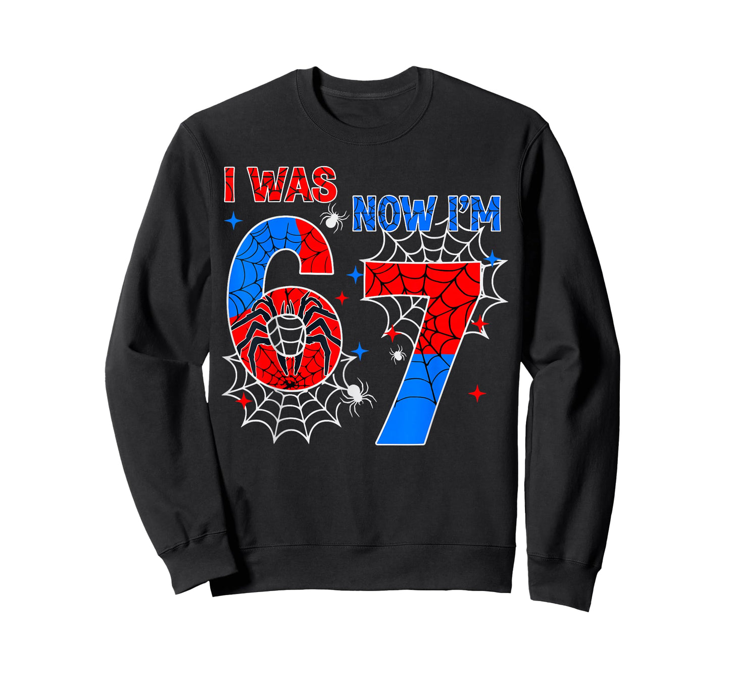 I was 6 Now I'm 7 Year Old Boy Kids 7th Birthday Spider Web T-Shirt