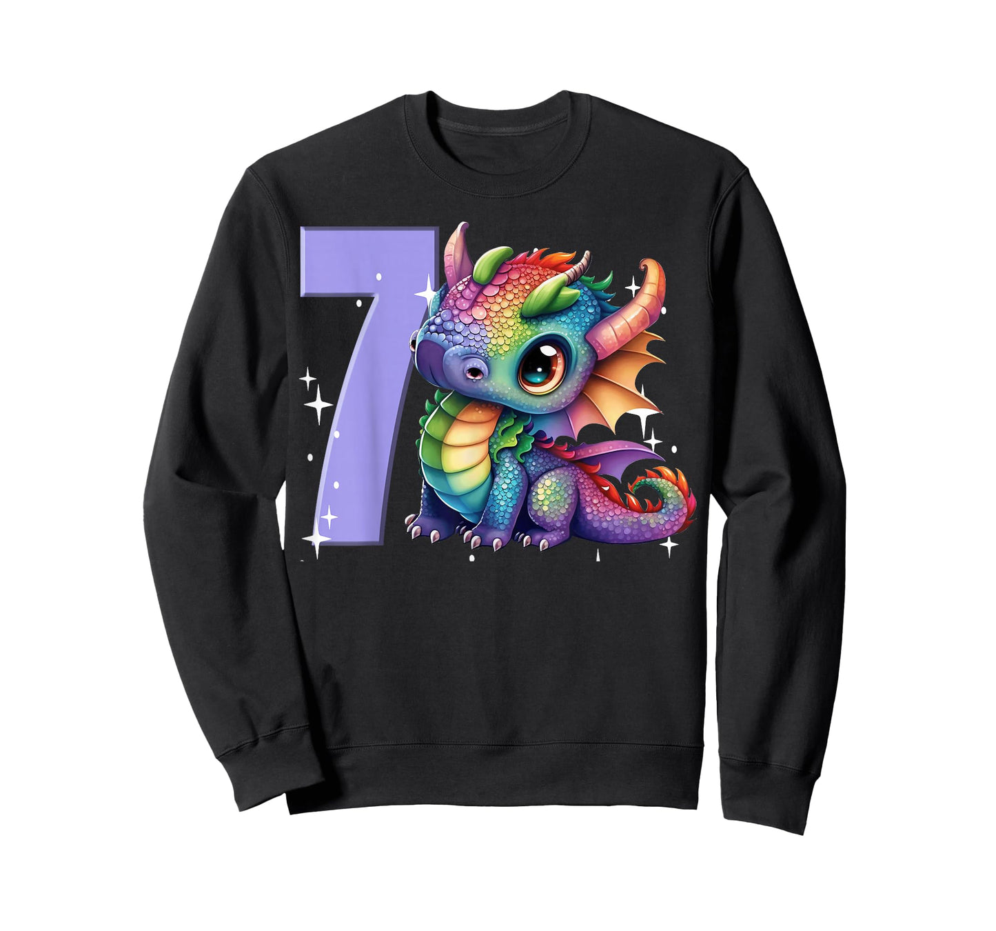 7th Birthday Girl Dragon Rainbow Party Girls 7 Seven T-Shirt