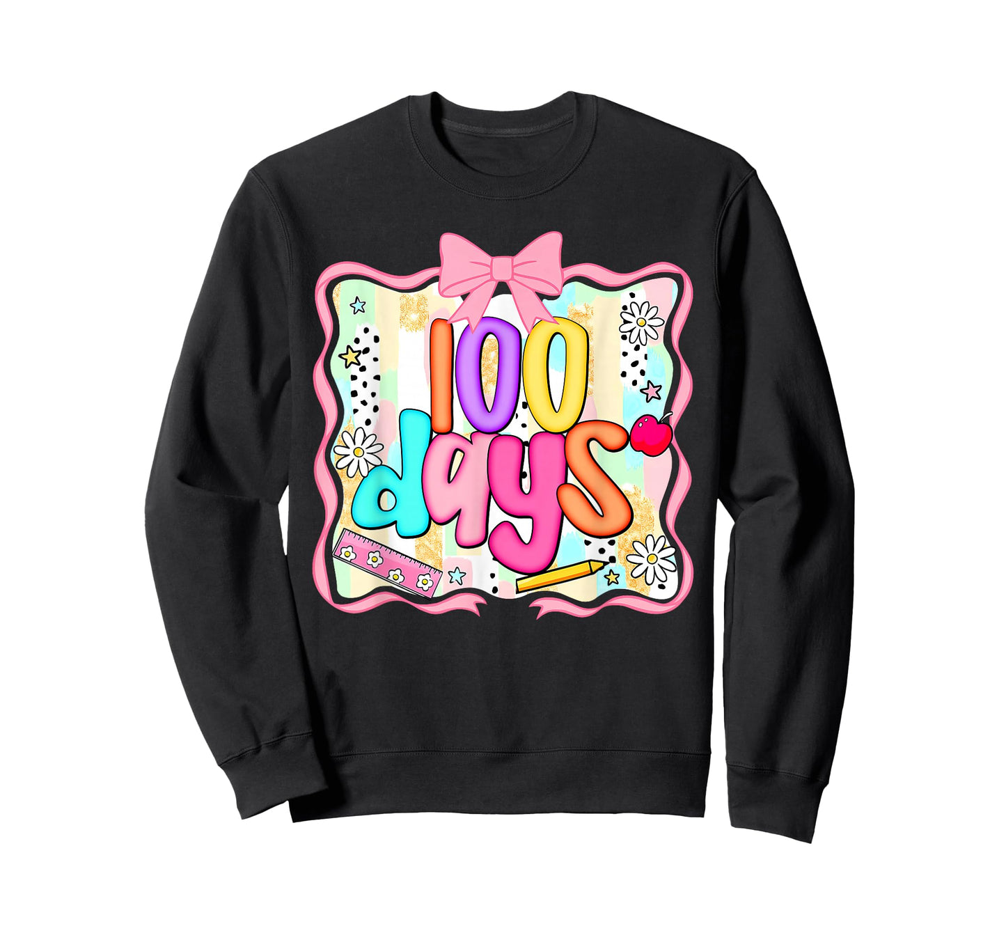 Retro 100 Days of School Happy 100th Day of School Girl Kids T-Shirt