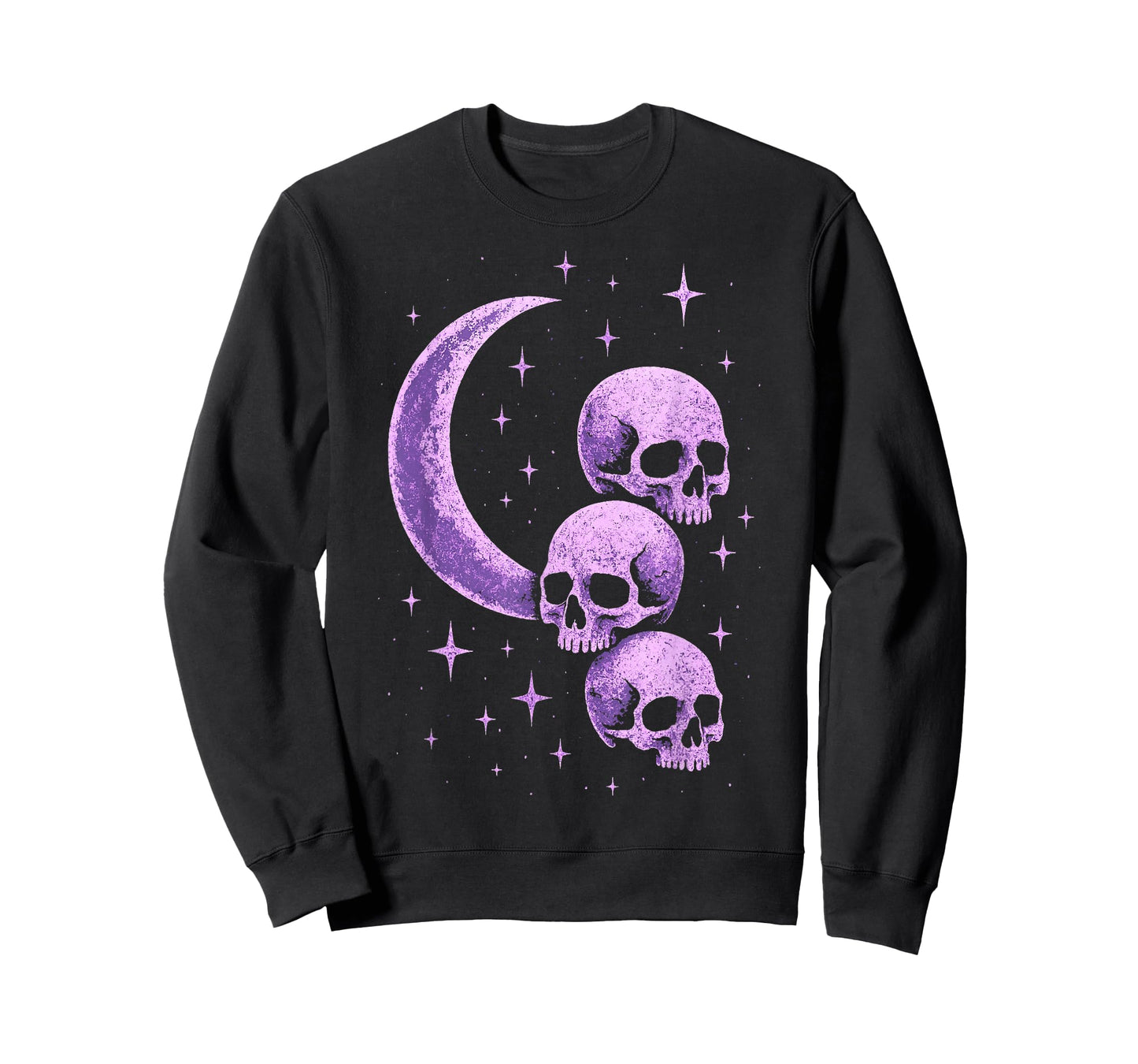 Skulls Moon Pastel Goth Witchy Occult Purple Alt Starry Pink T-Shirt