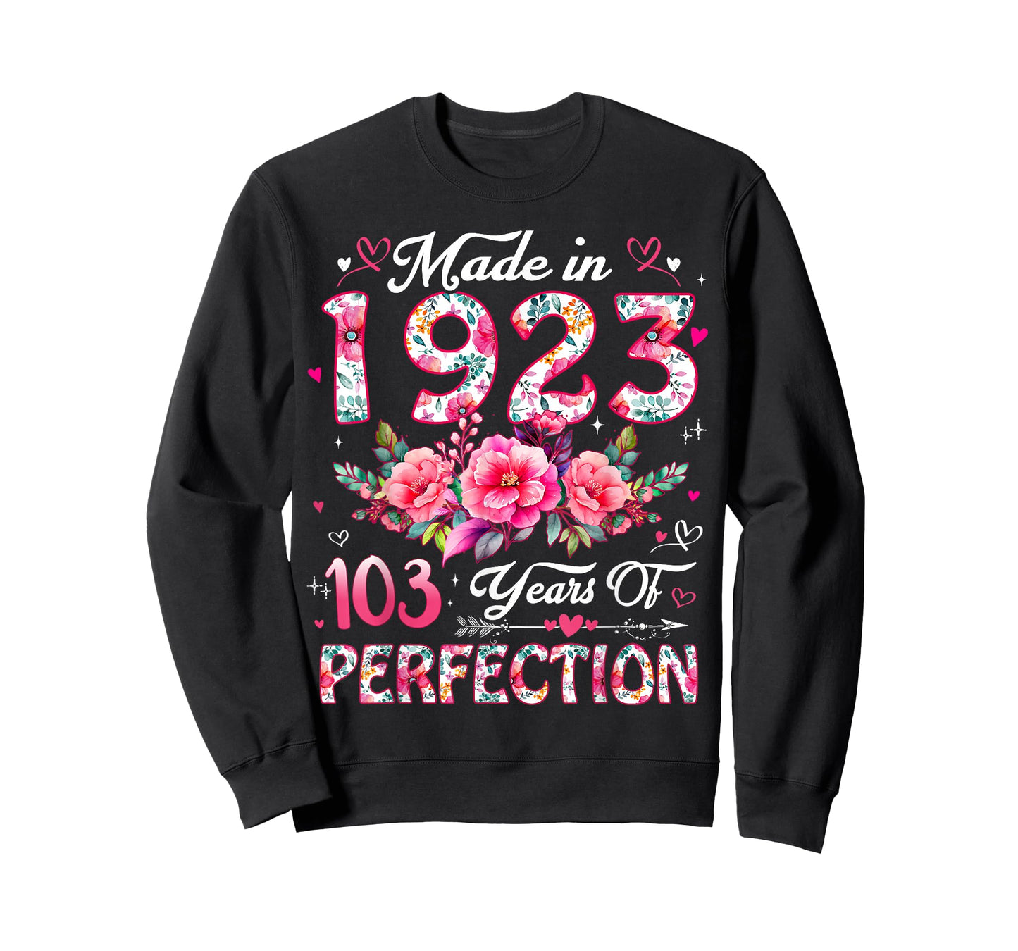 103 Year Old Made in 1923 Floral 103rd Birthday Women T-Shirt
