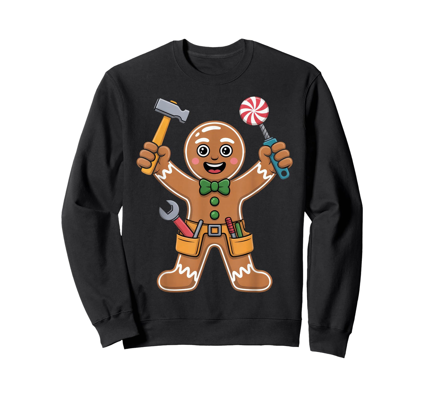 Gingerbread Man Mechanic Handyman Holiday Builder Christmas T-Shirt