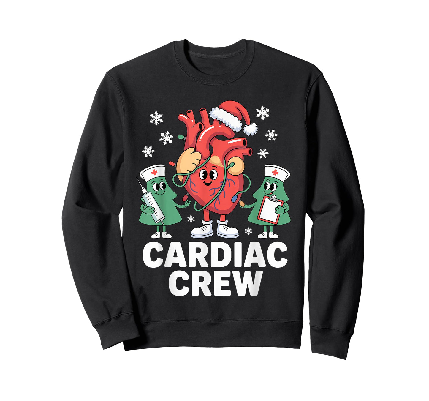 Funny Cardiac Crew Christmas Xmas Nurse Techs Cardiology T-Shirt