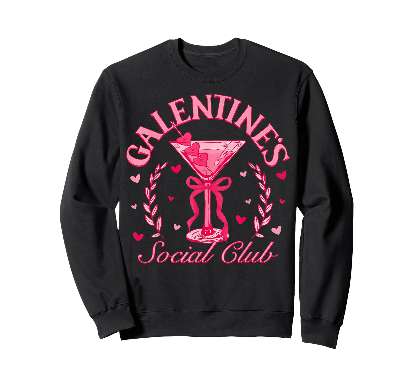 Galentine's Social Club Pink Coquette Martini Bow Valentine T-Shirt
