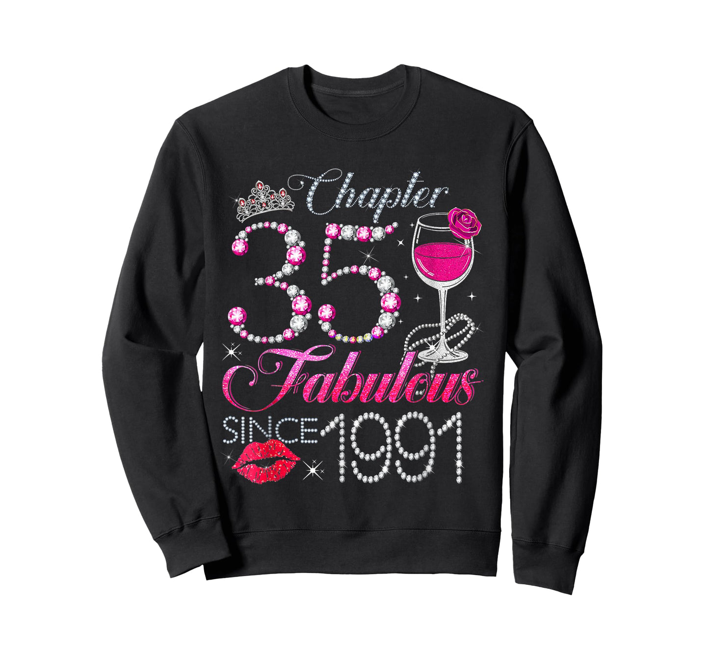 Chapter 35 Fabulous Since 1991 35th Birthday Queen Diamond T-Shirt