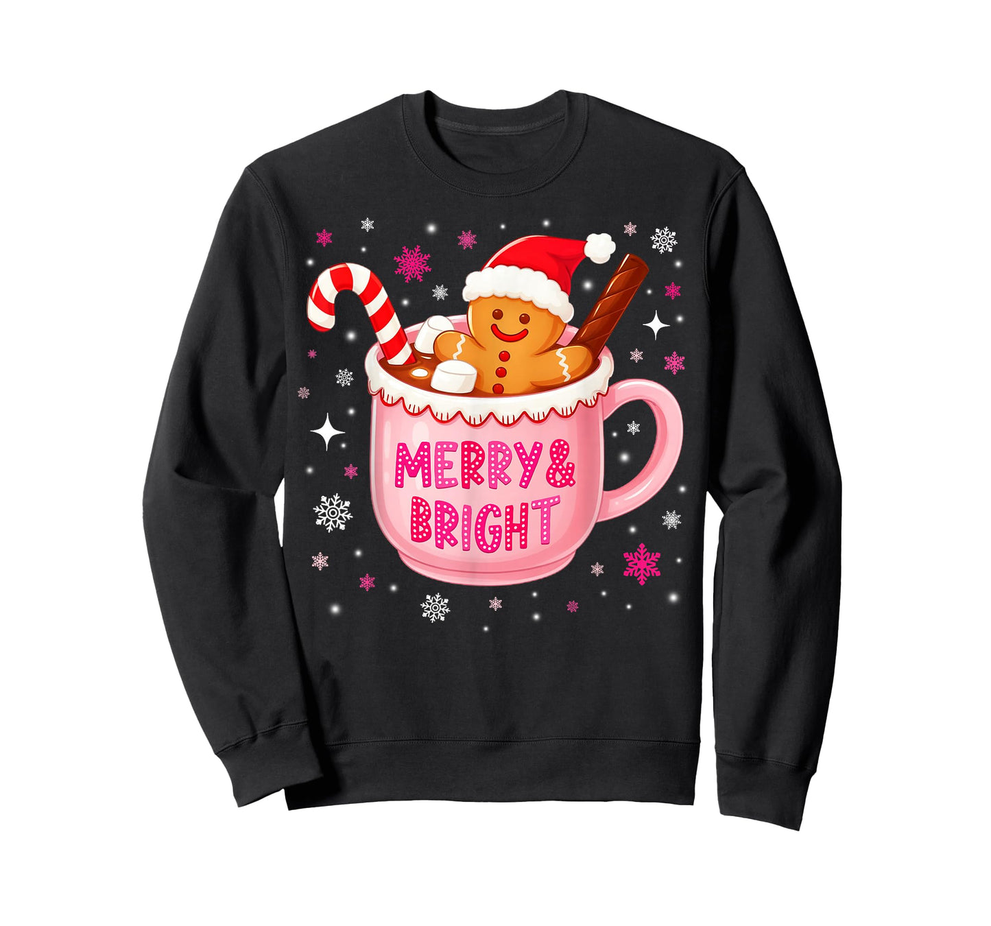 Merry and Bright Hot Cacao Gingerbread Christmas Xmas Women T-Shirt