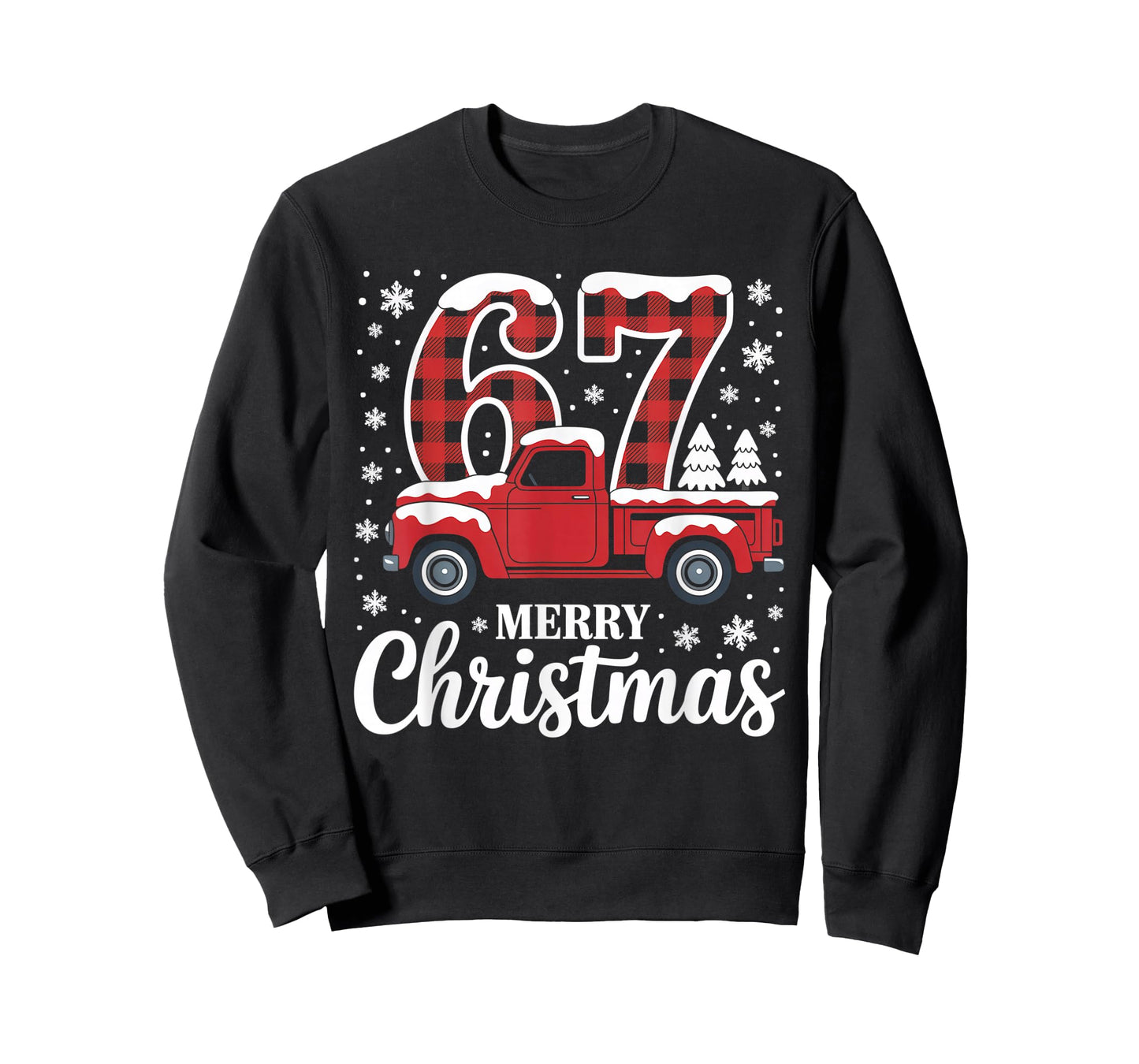 Merry Christmas Red Plaid Truck 67 Christmas T-Shirt
