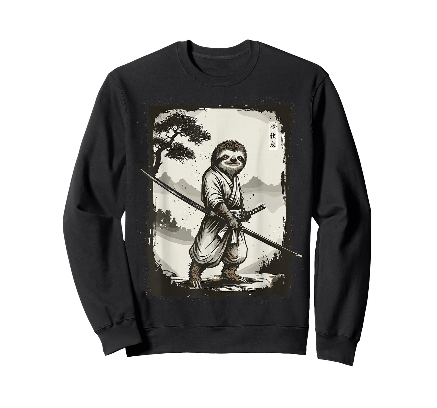 Samurai Sloth Japanese Shirts for Men Warrior Vintage T-Shirt