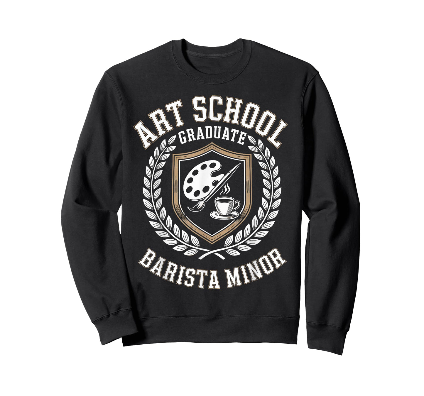 Art School Graduate Barista Minor Funny College Crest T-Shirt