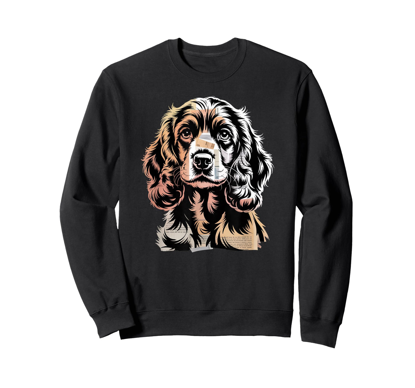 Newspaper Art English Cocker Spaniel T-Shirt