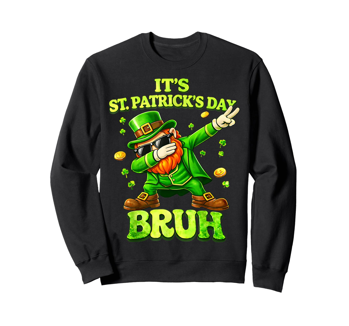 Bruh St Patricks Day Boys Kids Saint Patricks Day Leprechaun T-Shirt