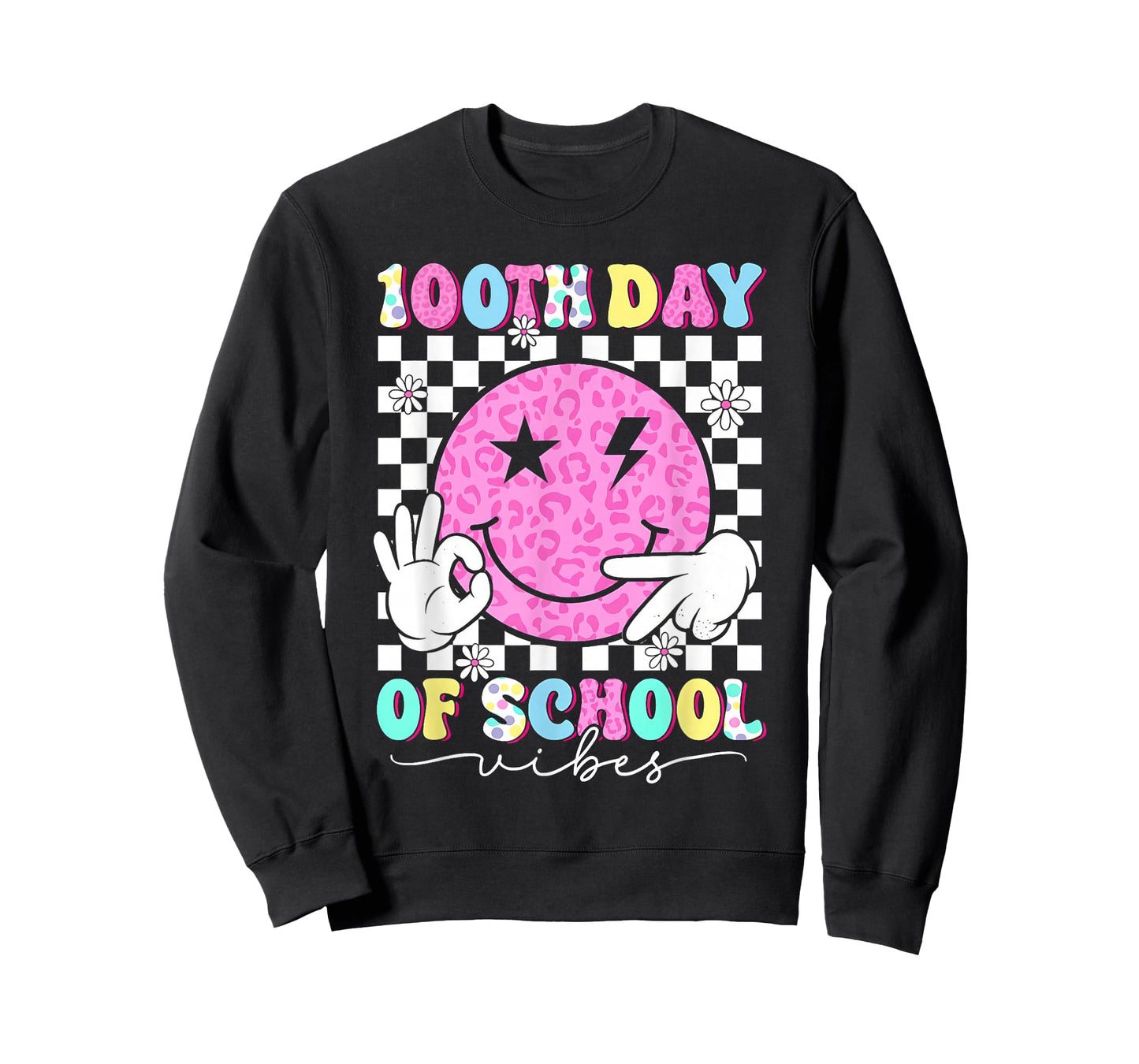 100th Day of School Vibes Cute Smile Face 100 Days of School T-Shirt