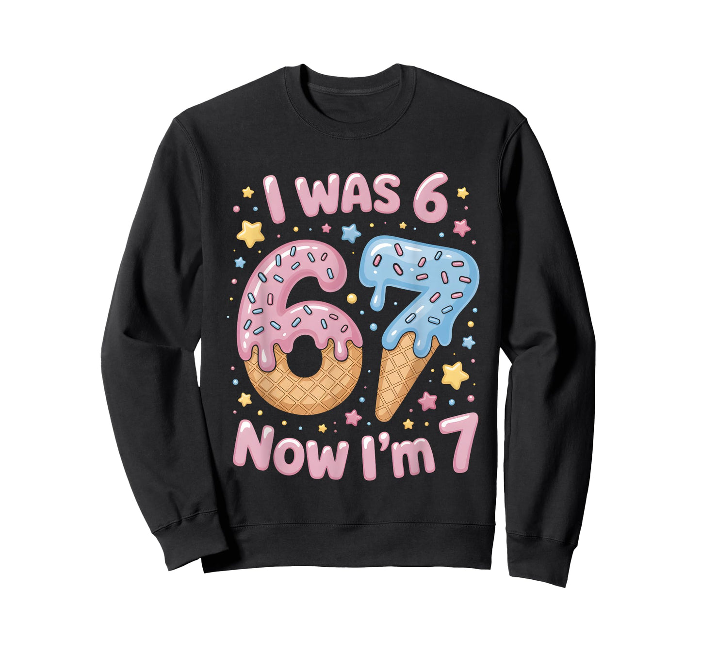 I was 6 Now I'm 7 Ice Cream 7th Birthday Celebration T-Shirt